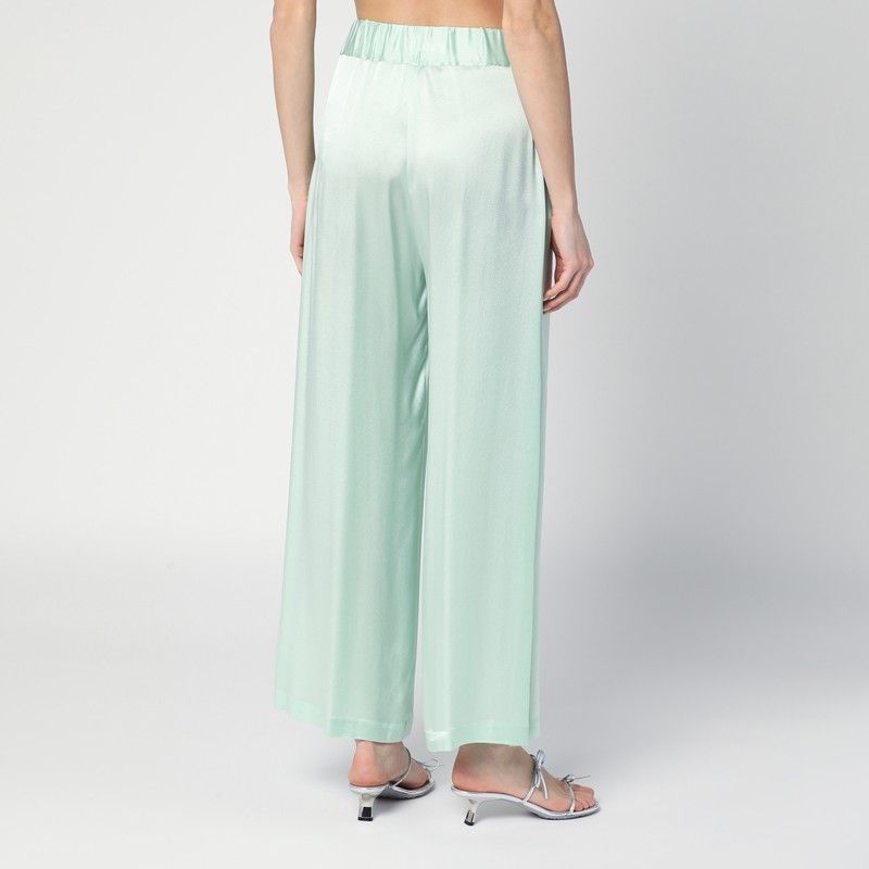 SEMICOUTURE Fluid Wide-Leg Trousers with Elasticized Waist