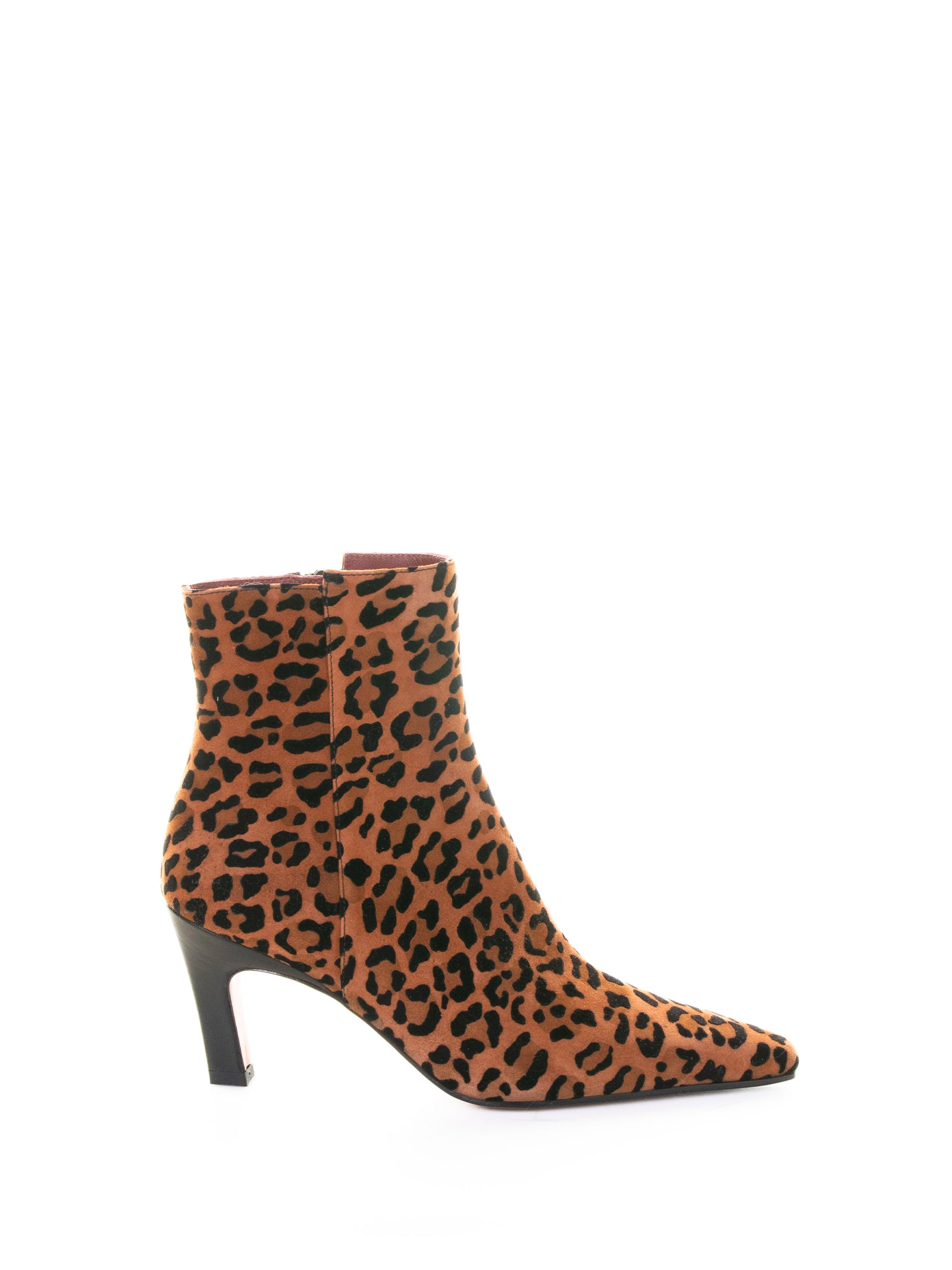 ROBERTO FESTA Leopard Suede Ankle Boot with Heel