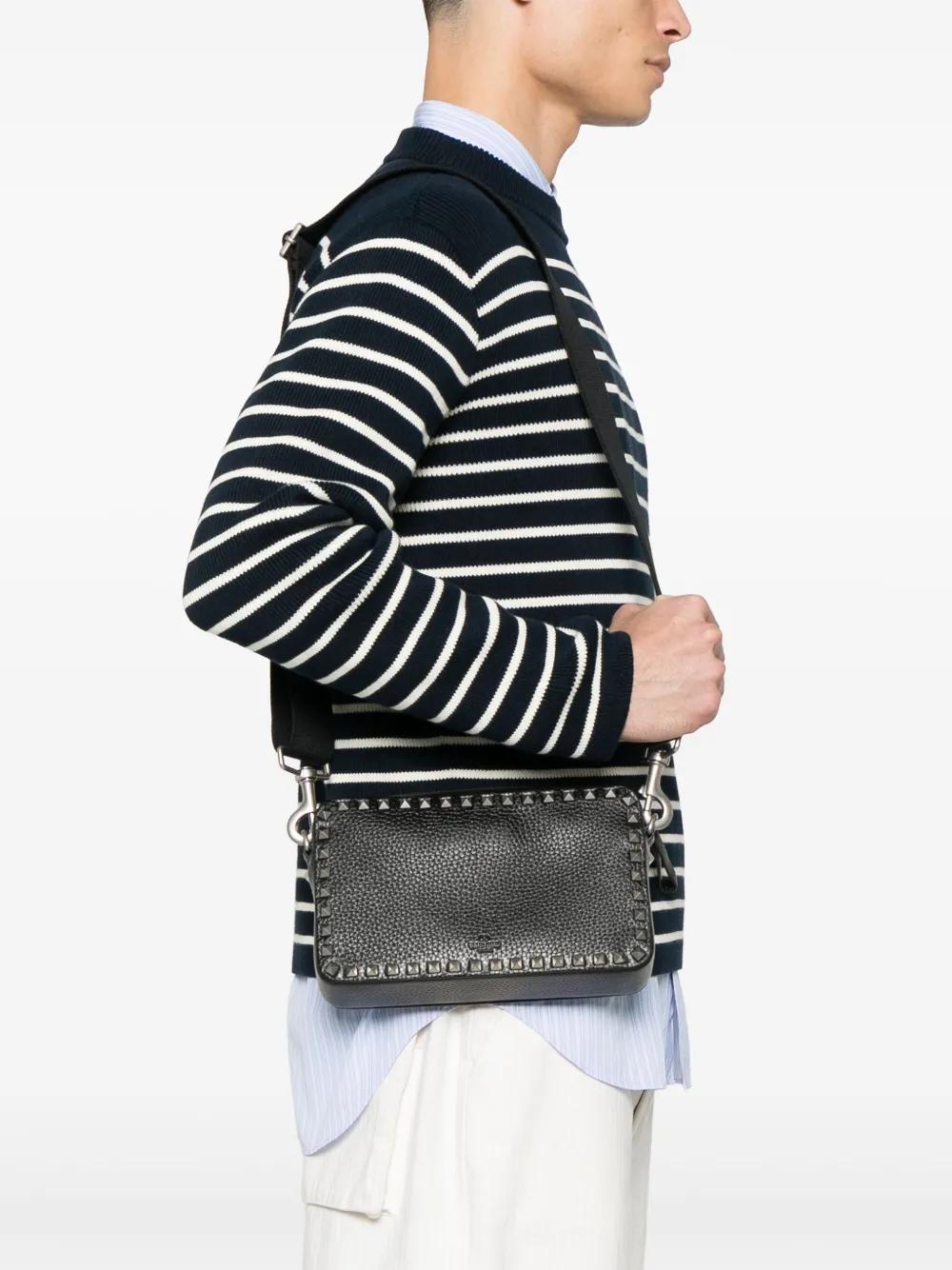 VALENTINO GARAVANI Rockstud Leather Messenger Handbag - 24cm x 14cm