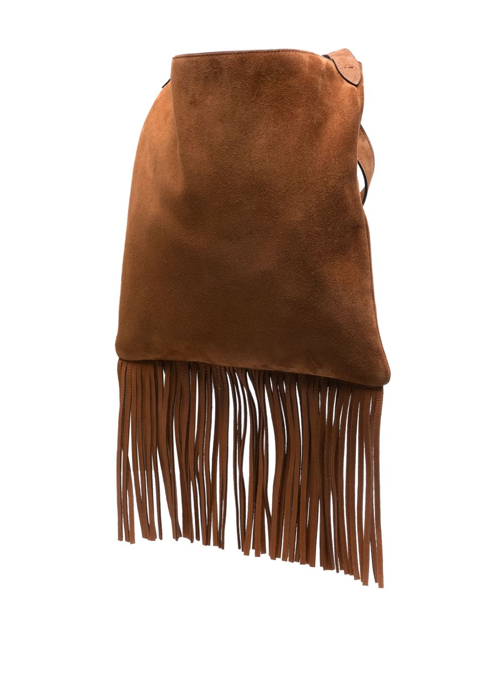 VALENTINO GARAVANI Suede Leather Crossbody Handbag with Fringe Detailing