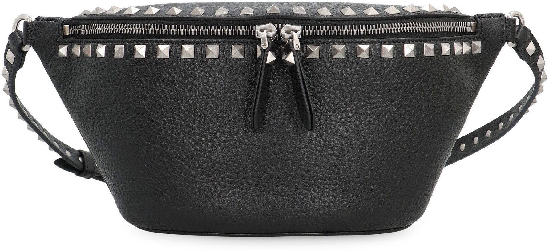 VALENTINO GARAVANI Rockstud Leather Belt Handbag - Width: 16.5-28 cm