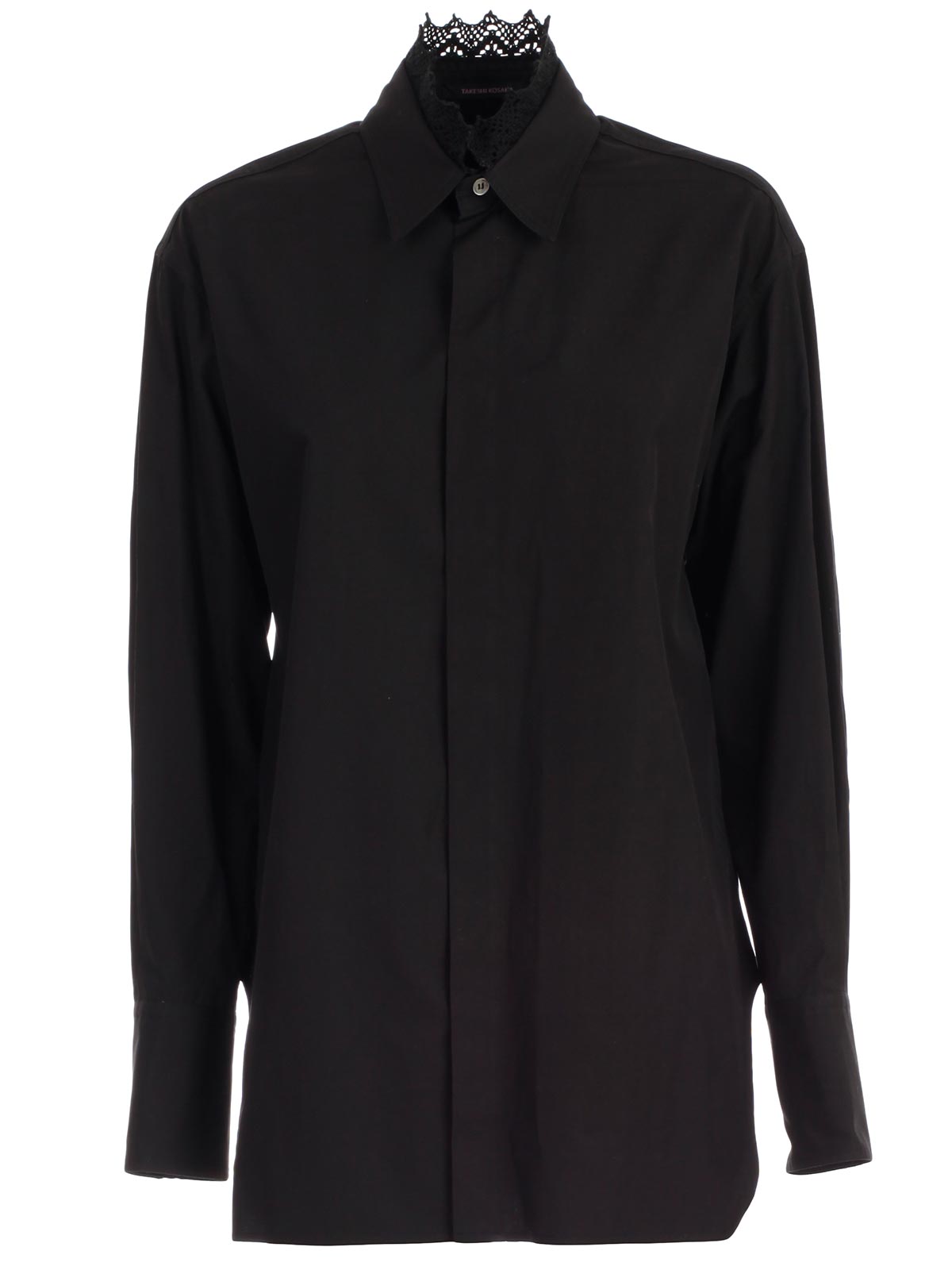 Y'S Long Sleeve Collar Lace Shirt