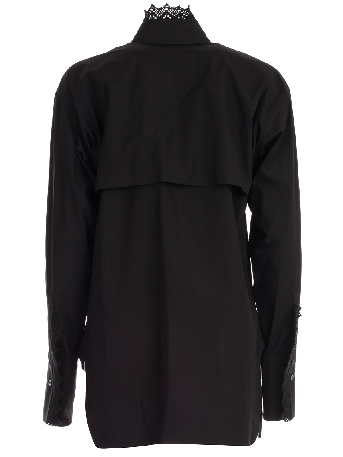 Y'S Long Sleeve Collar Lace Shirt