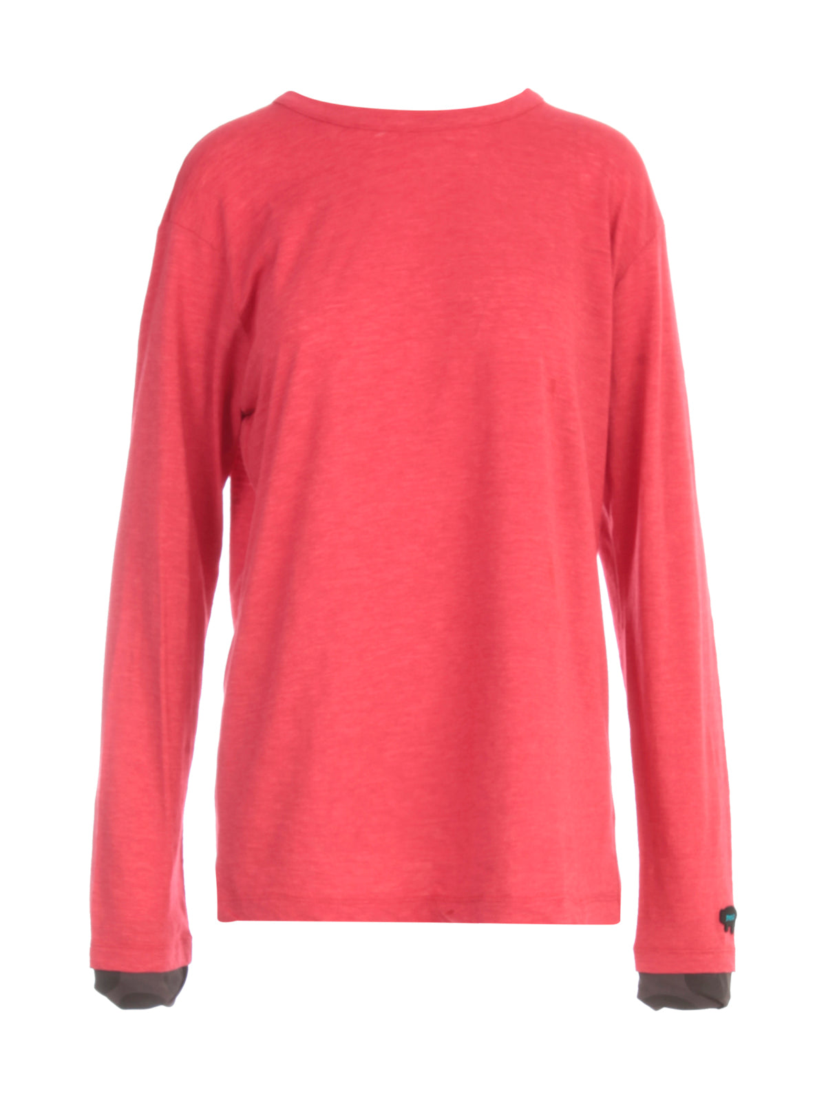 Y'S Uneven Yarn Pleated Polka Long Sleeve T-Shirt