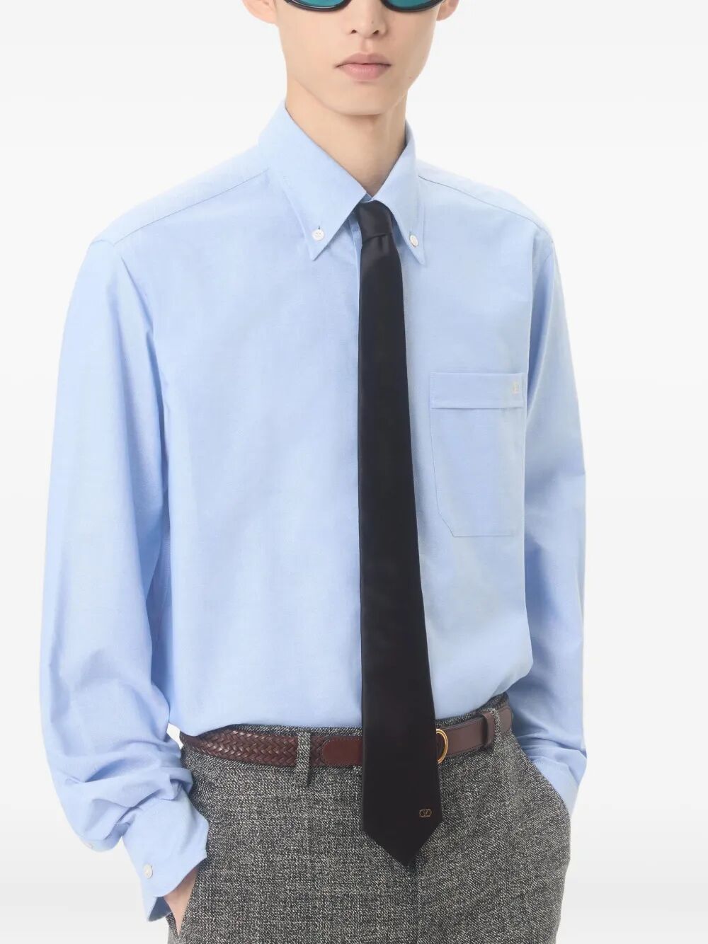 VALENTINO GARAVANI Men's Signature Detail Silk Tie - Width 7 cm