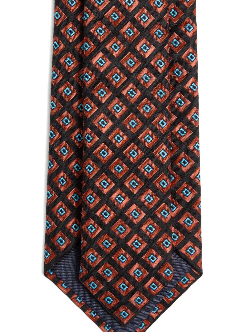 VALENTINO GARAVANI Cotton Jacquard Tie with Chamber Pattern and VLogo Signature Detail - Width 7 CM
