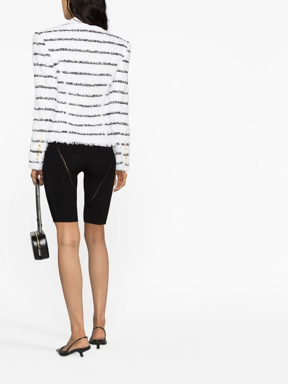 BALMAIN Mini Striped Tweed Jacket with 6 Buttons