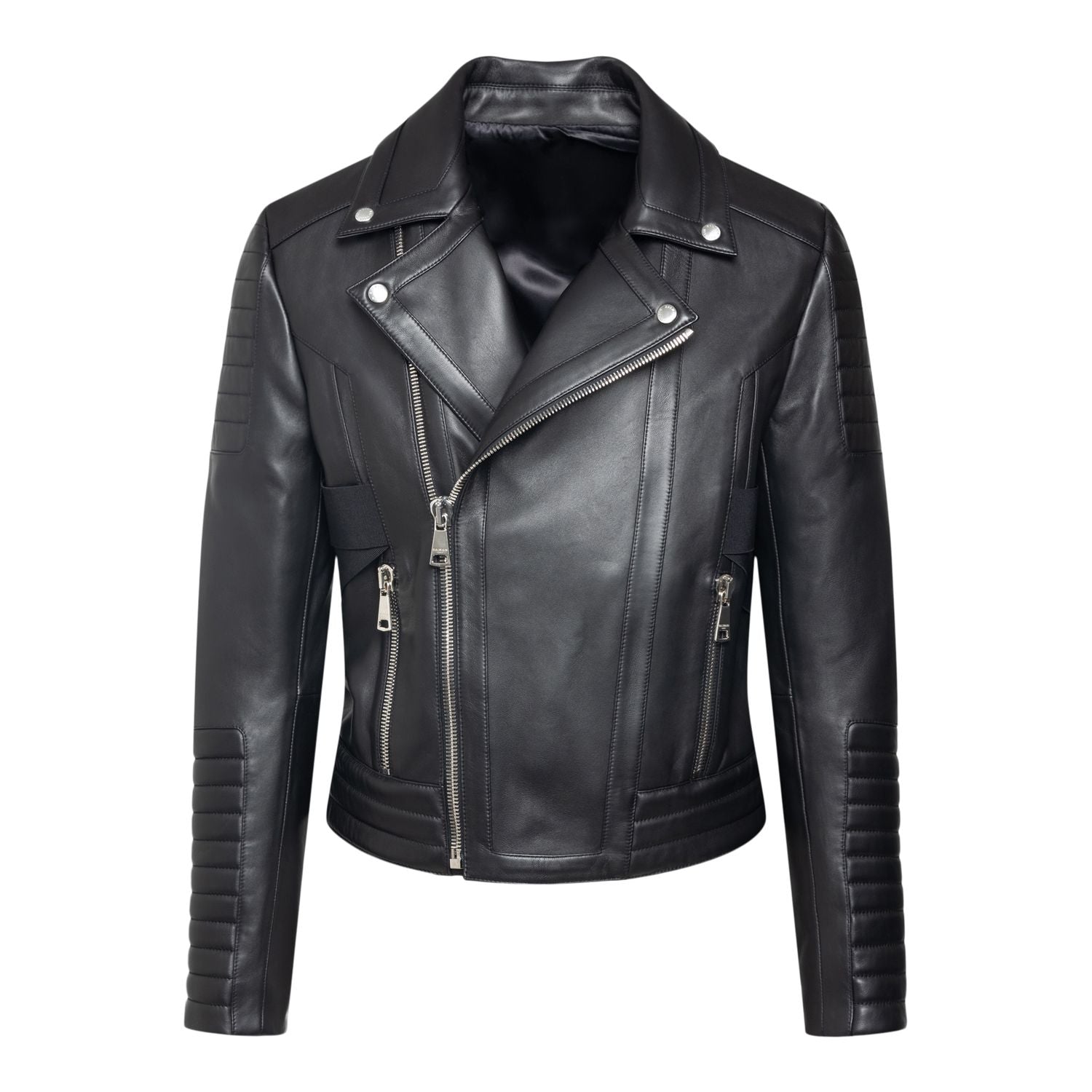 BALMAIN Men's Lambskin Leather Rider Jacket