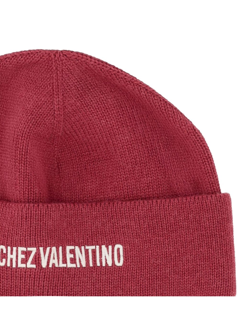 VALENTINO GARAVANI Ribbed Knit Cotton and Wool Beanie with Folded Cuff - Men's