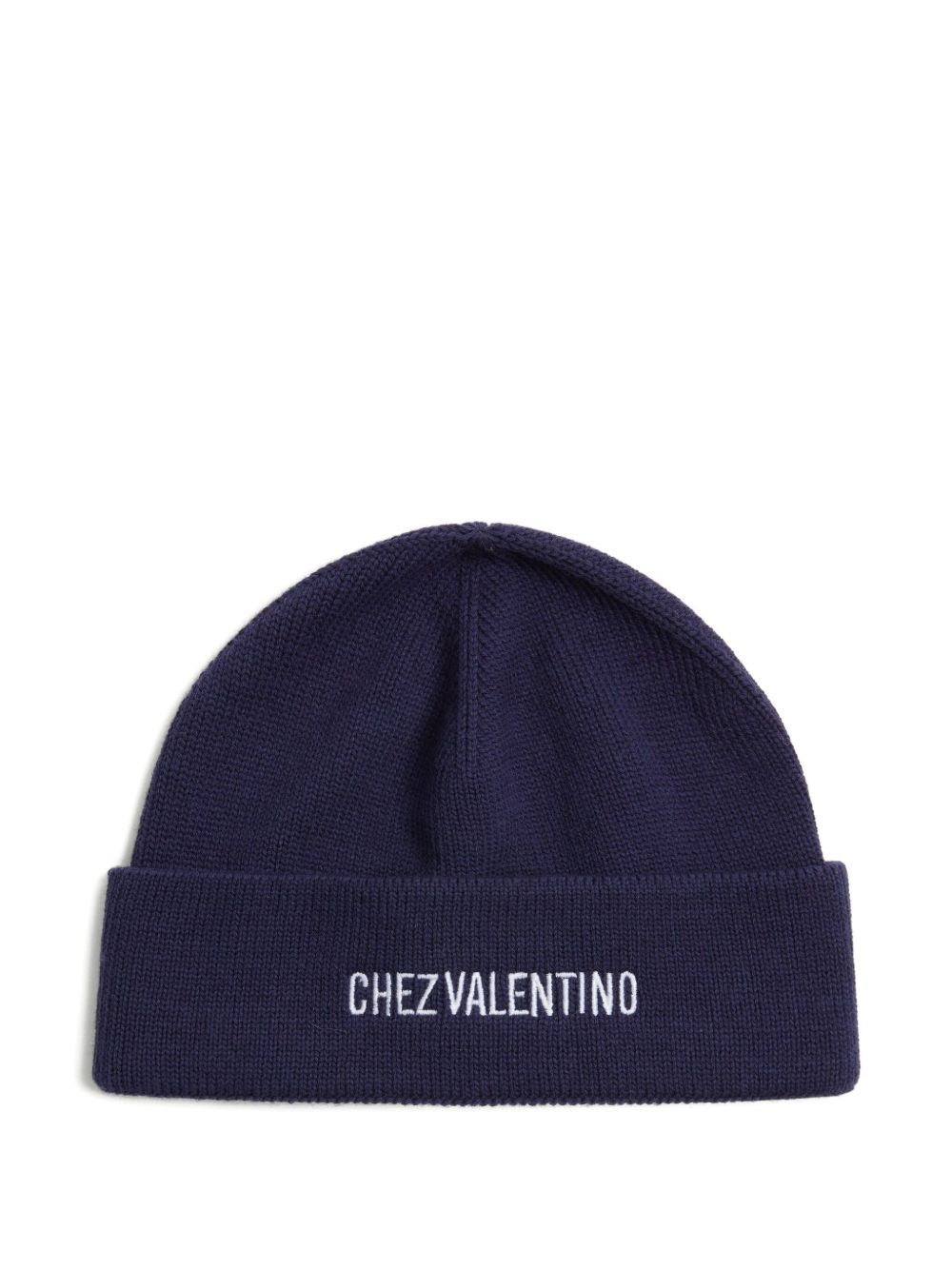 VALENTINO GARAVANI Ribbed Knit Beanie with Turn-Up Brim