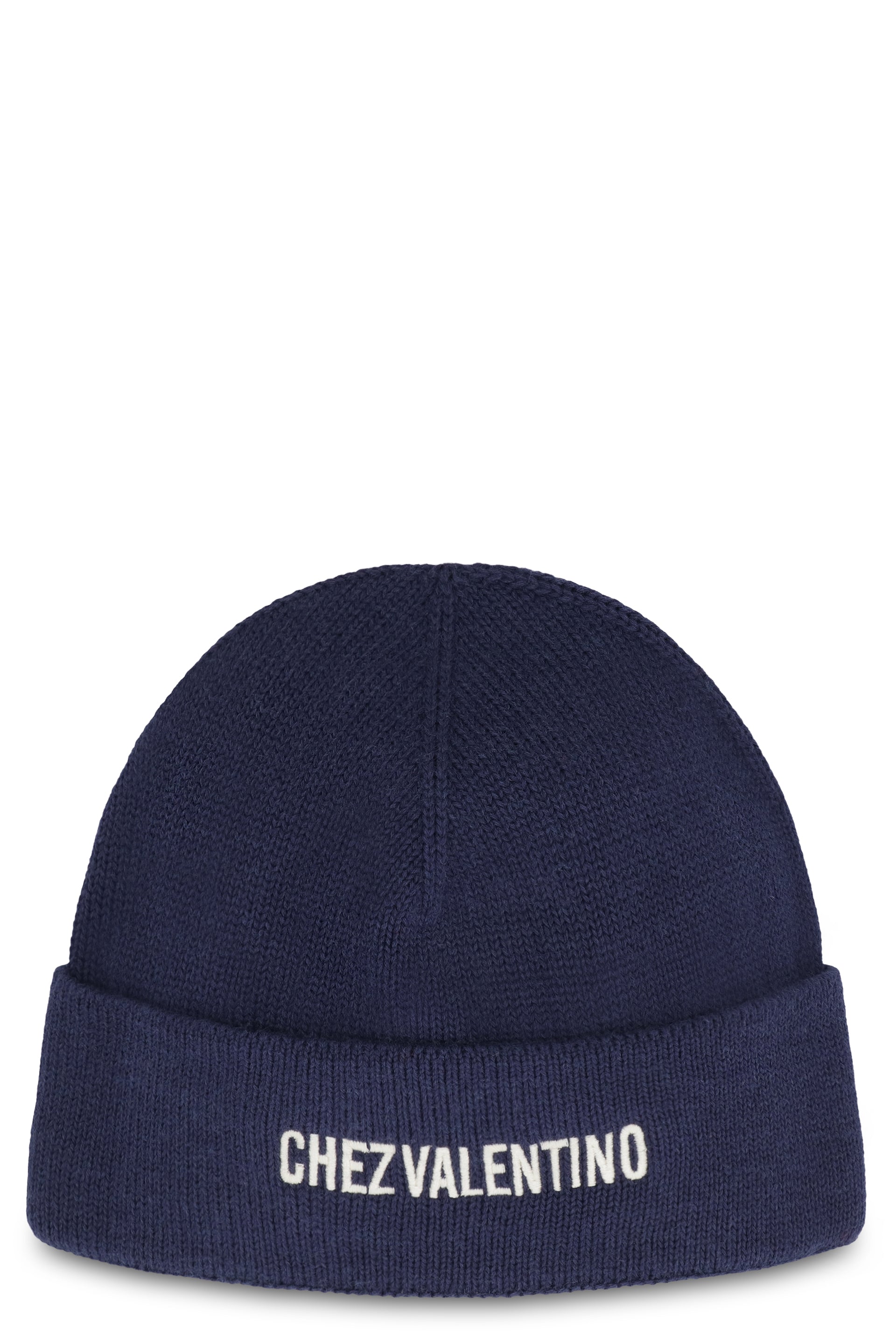 VALENTINO GARAVANI Ribbed Knit Beanie with Turn-Up Brim