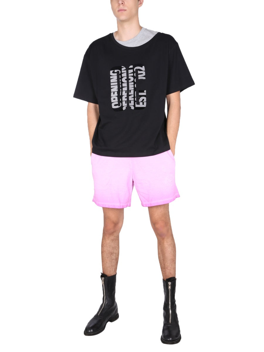 OPENING CEREMONY Double Collar Crew Neck T-Shirt for Men