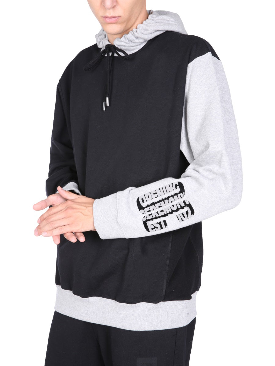 OPENING CEREMONY Men's Flocked Logo Hoodie with Drawstring