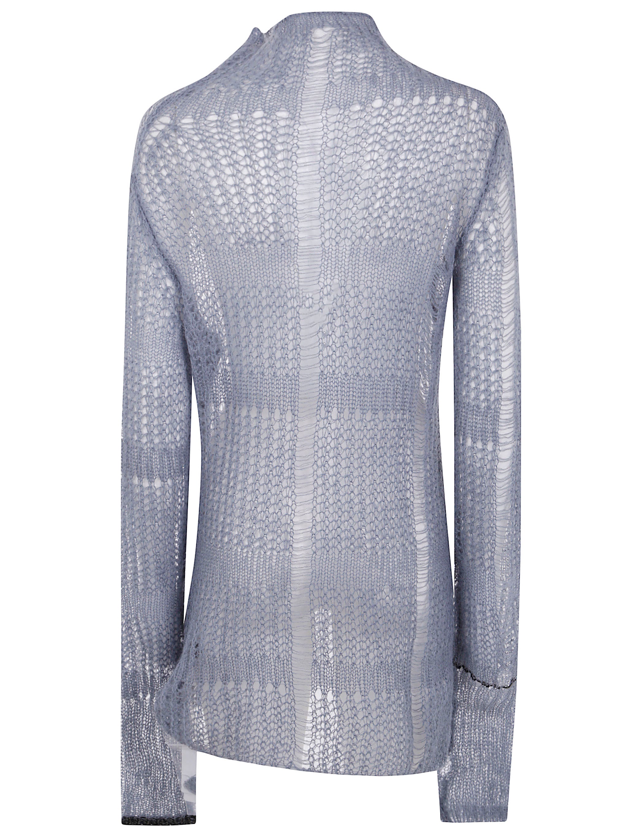 Y'S Sheer Asymmetry Long Knit Sweater