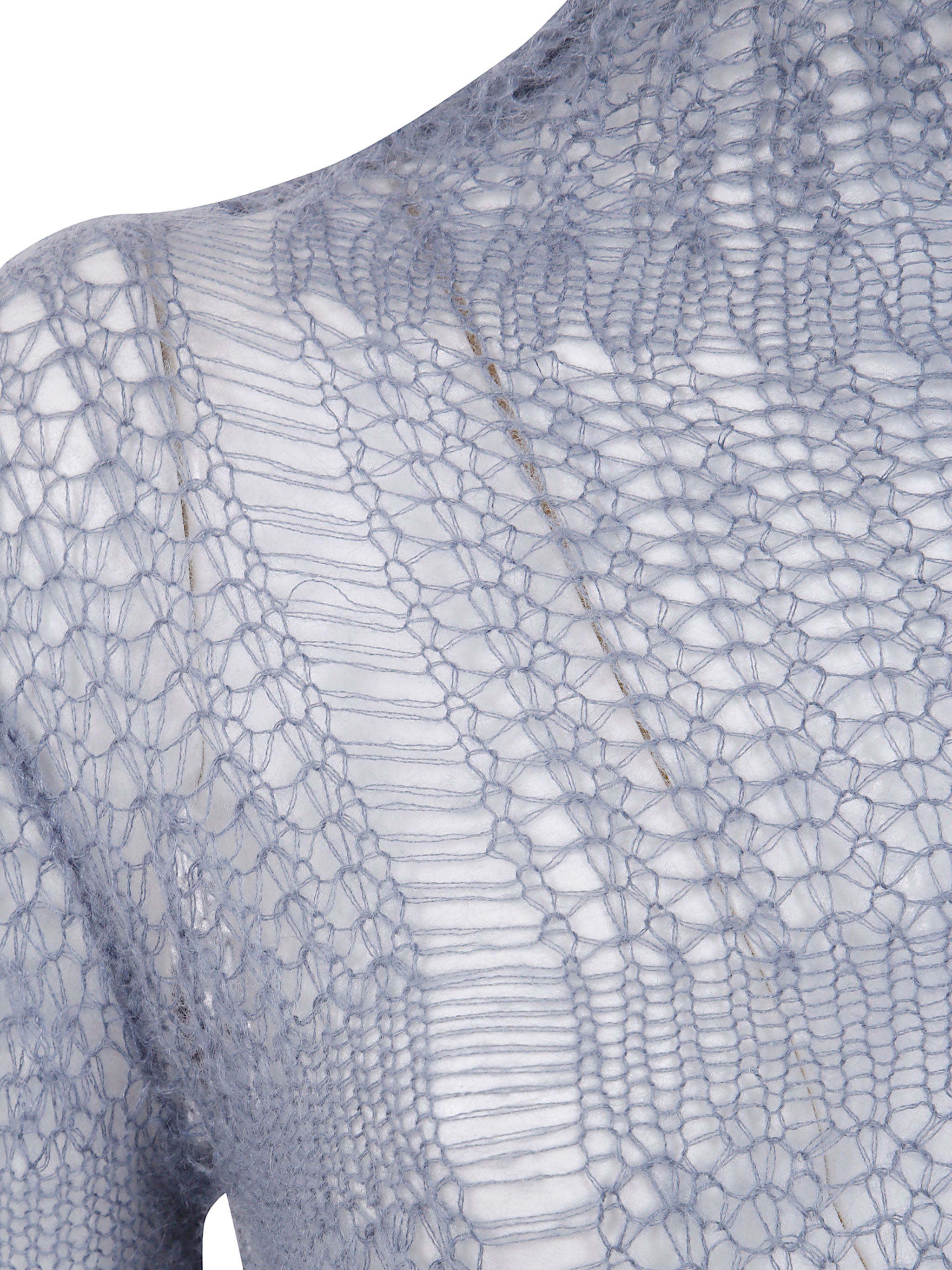 Y'S Sheer Asymmetry Long Knit Sweater