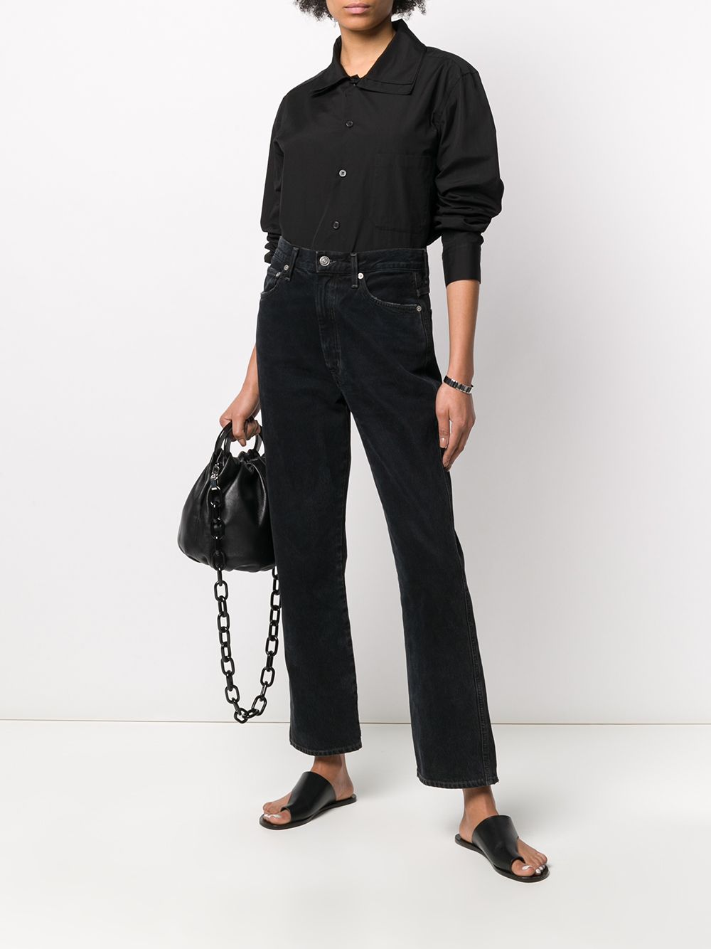 Y'S Layered Collar Mini Shirt with Pocket