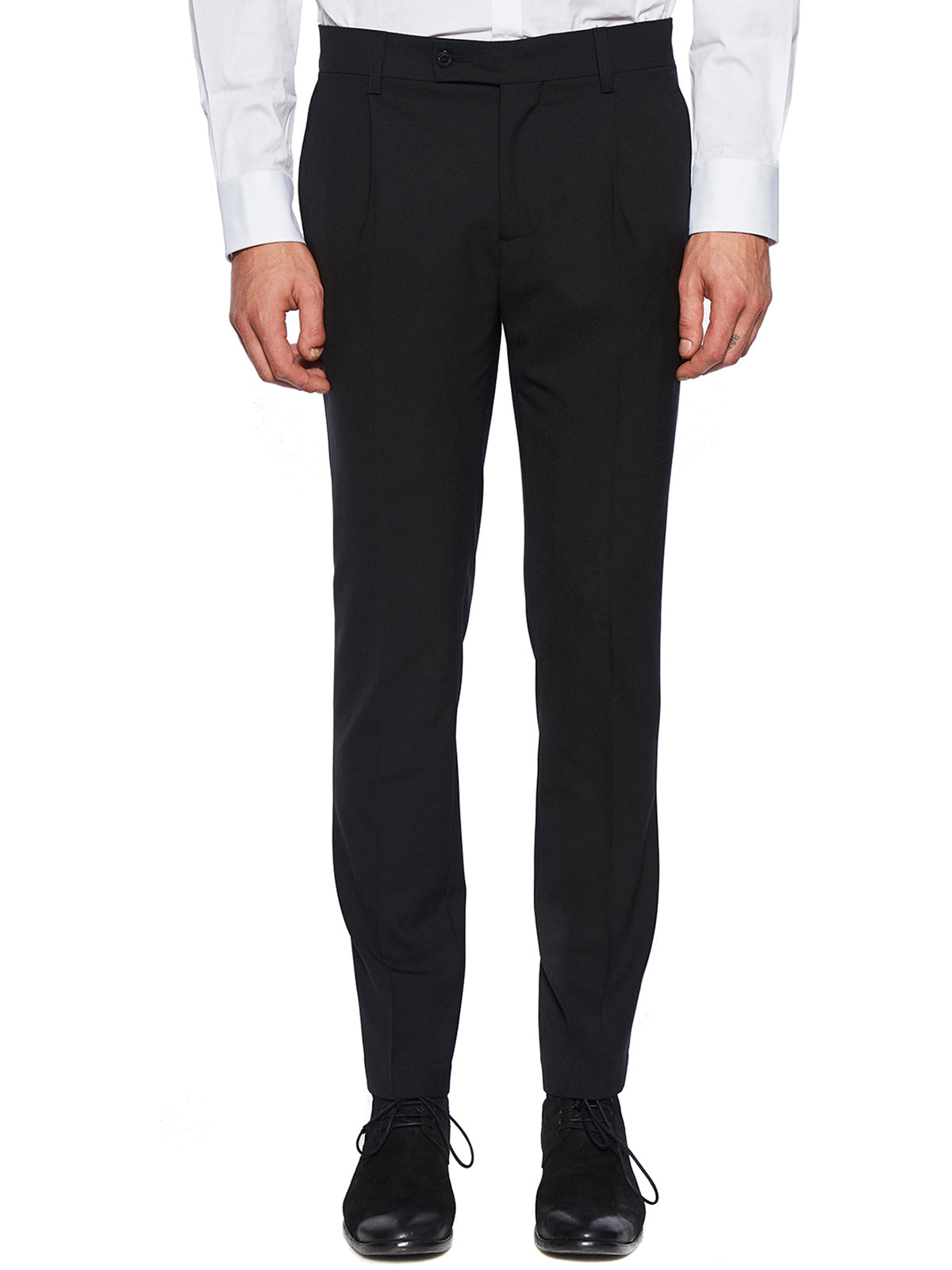 DANIELE ALESSANDRINI Men's Tailored Trousers with Stylish Pleats - Size 46