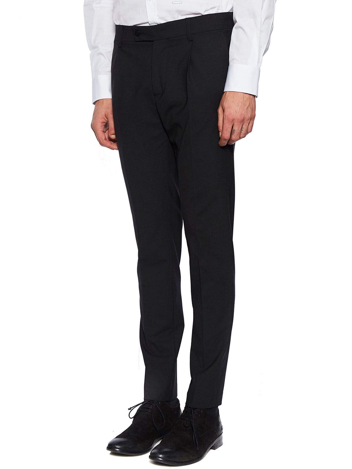 DANIELE ALESSANDRINI Men's Tailored Trousers with Stylish Pleats - Size 46