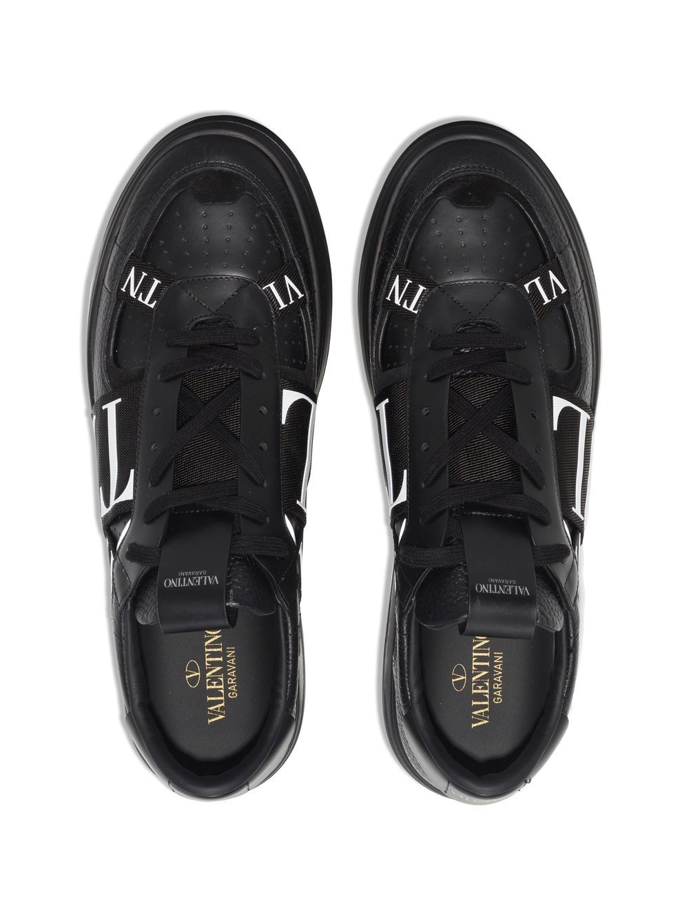 VALENTINO GARAVANI High Top Leather Sneakers with Rubber-Effect Logo