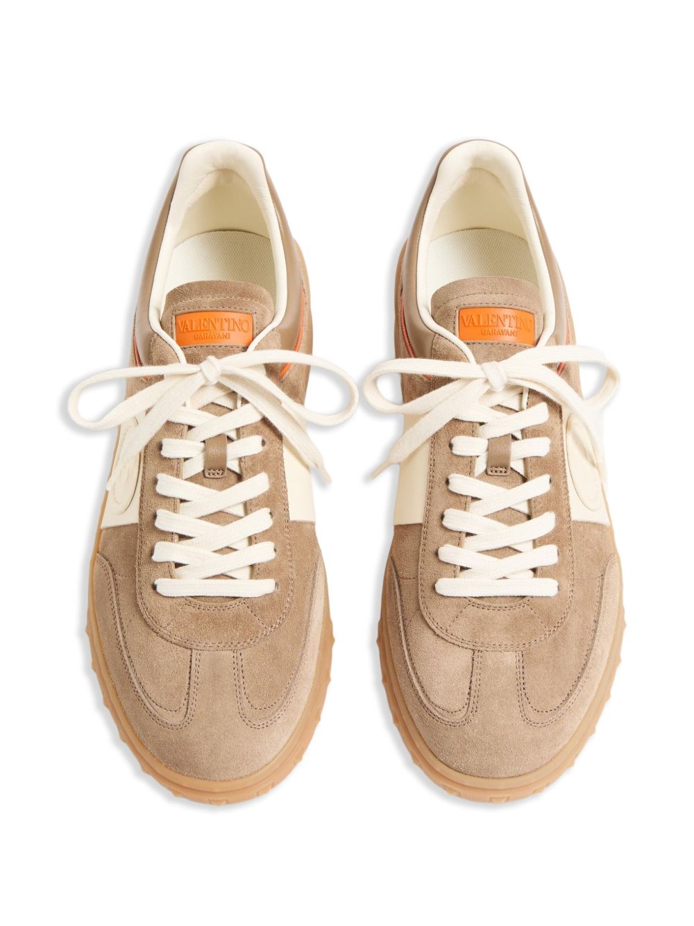 VALENTINO GARAVANI Panelled Leather Sneakers for Men - Lace-Up Design