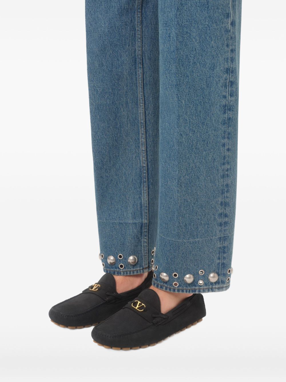 VALENTINO GARAVANI Men's Round Toe Flat Shoes