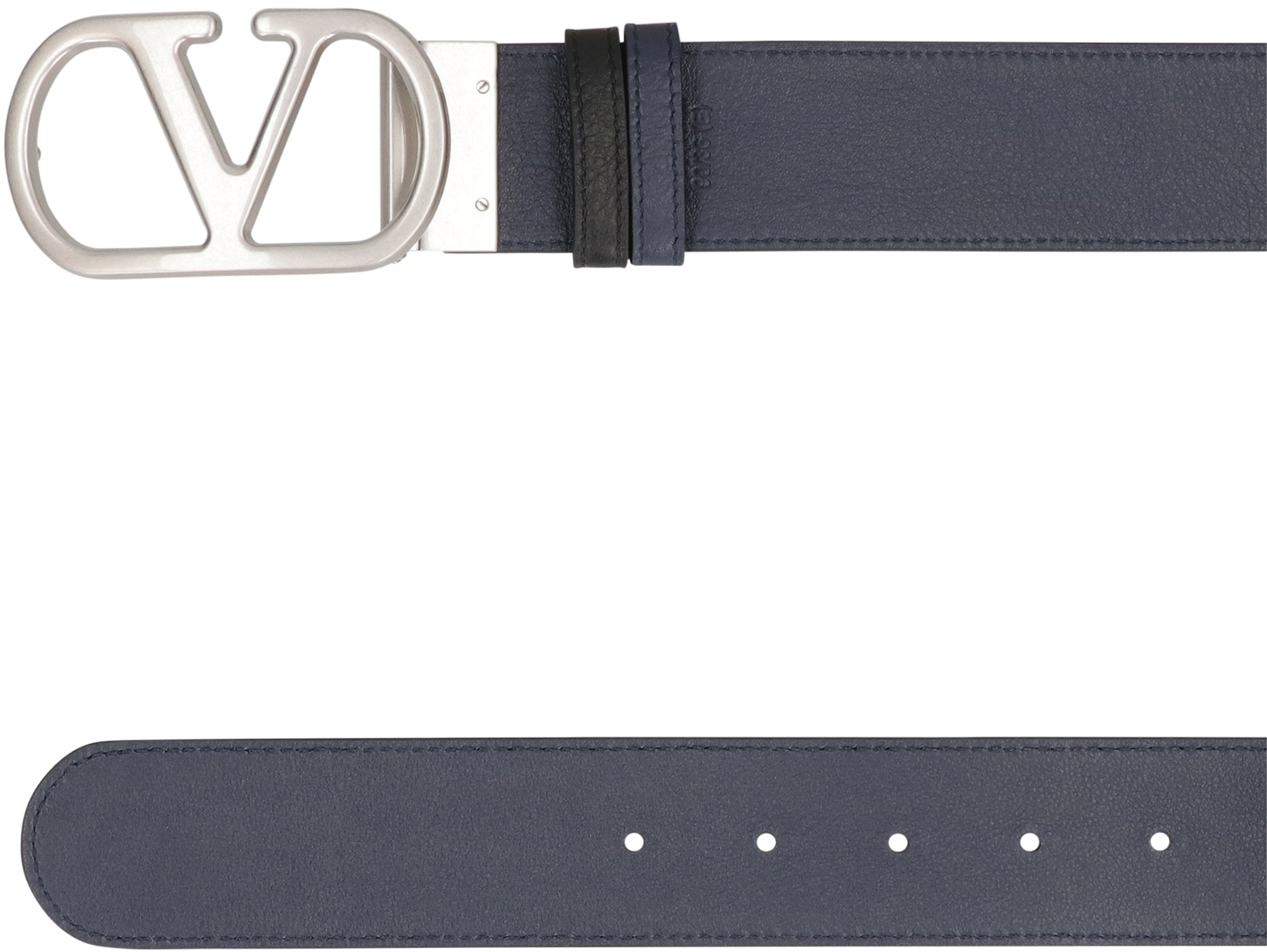 VALENTINO GARAVANI Reversible Leather Belt with Signature Buckle - 4 cm Height