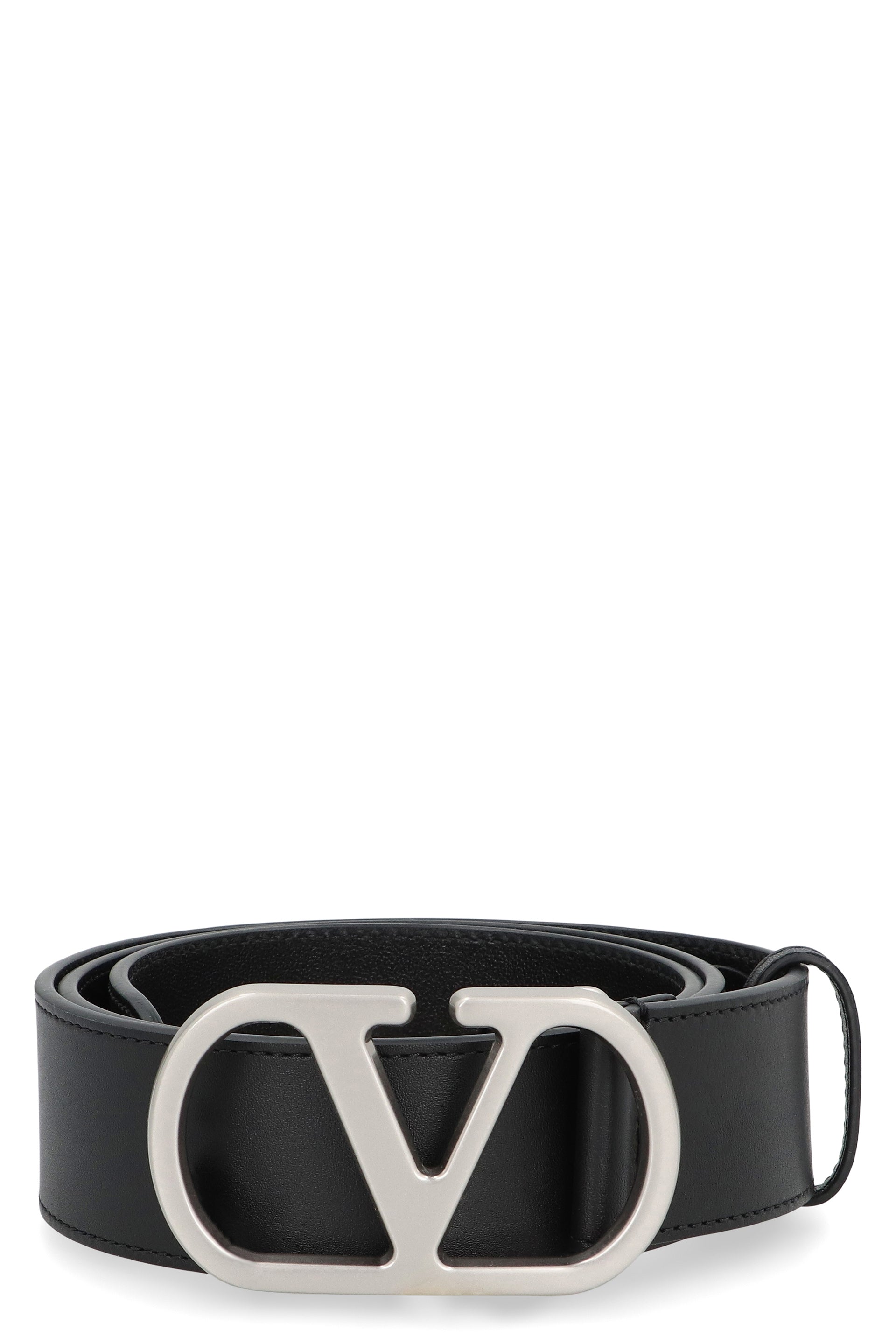 VALENTINO GARAVANI Signature Leather Belt with Bold Buckle (4 CM Height)