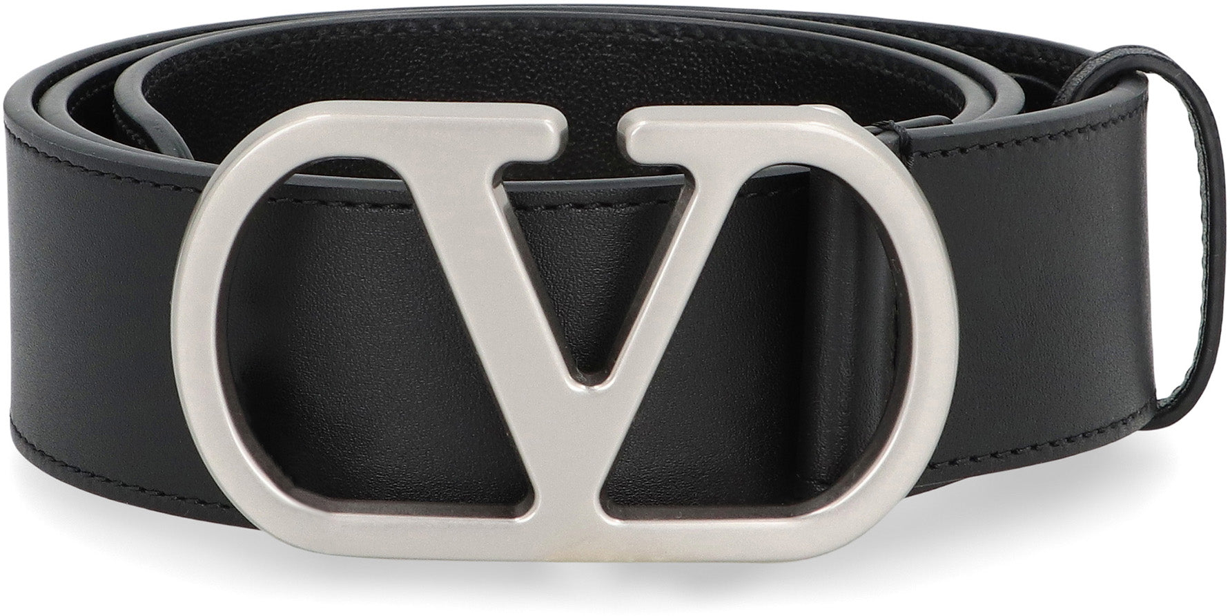VALENTINO GARAVANI Signature Leather Belt with Bold Buckle (4 CM Height)