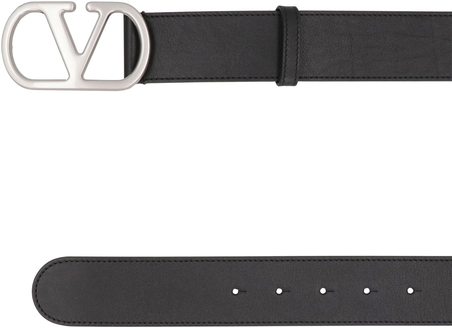 VALENTINO GARAVANI Signature Leather Belt with Bold Buckle (4 CM Height)