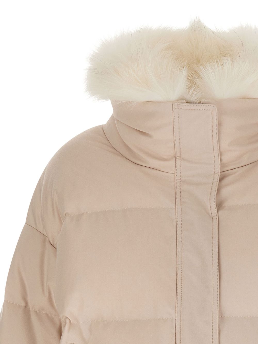 YVES SALOMON Chic Down Jacket with Fox Fur Details