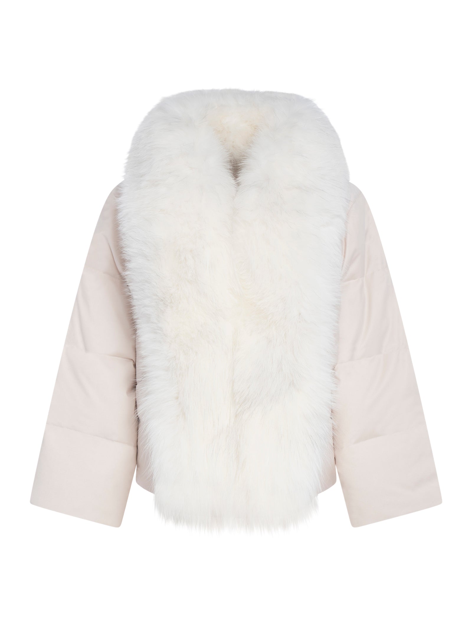 YVES SALOMON Mini Luxe Down Jacket with Detachable Fur Collar