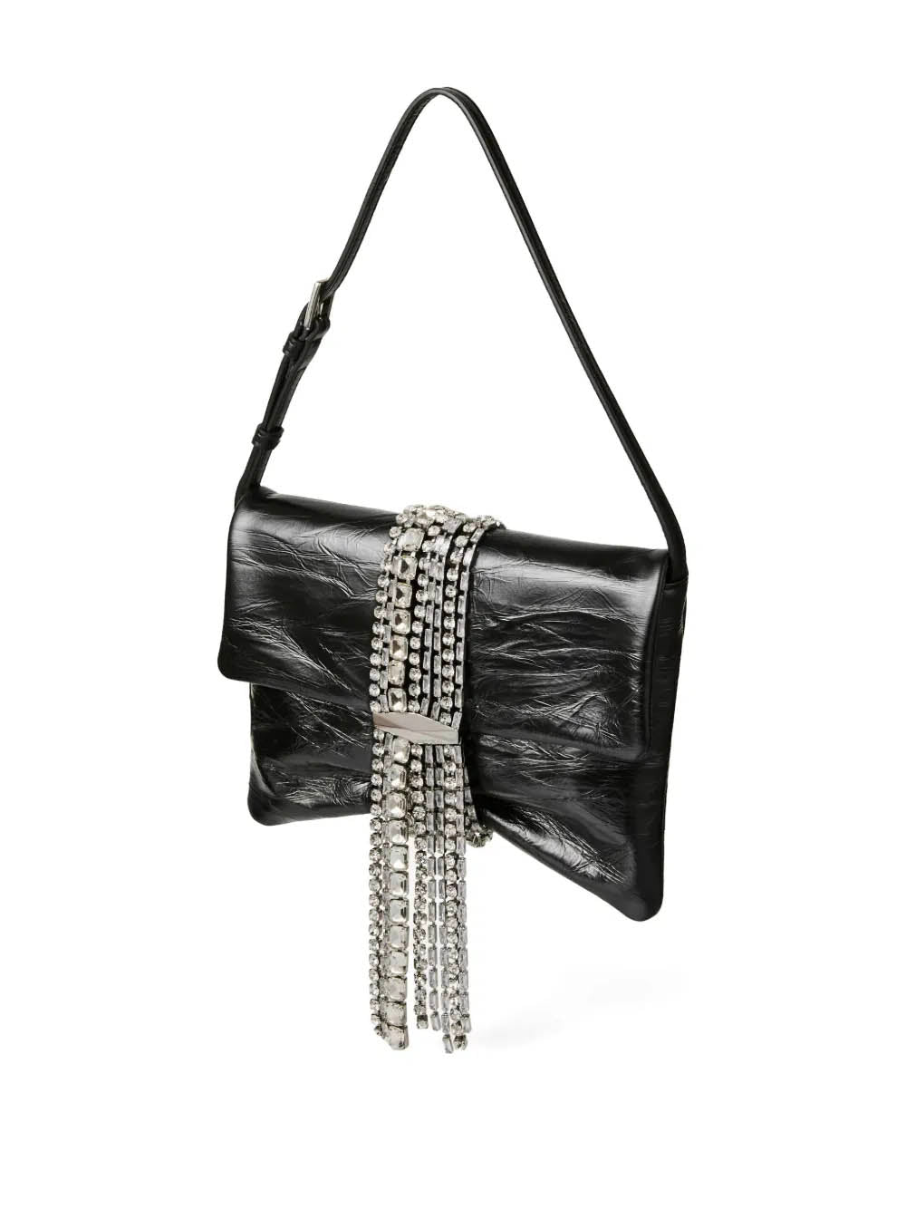 JIMMY CHOO Mini Vintage Leather Shoulder Handbag with Crystals