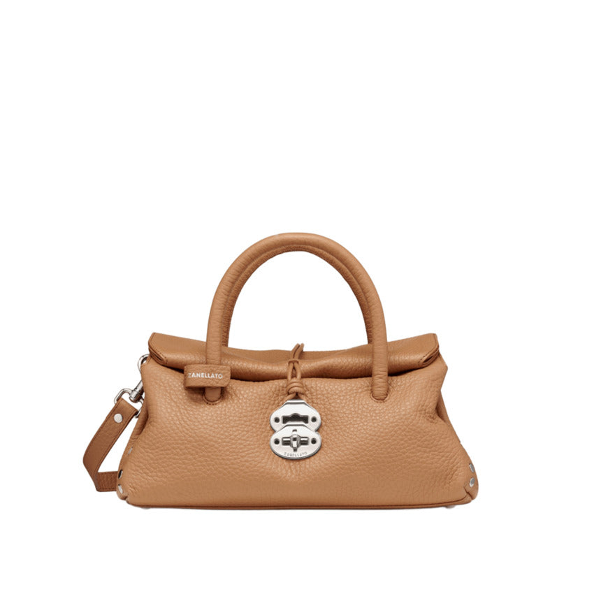 ZANELLATO Mini Roll-Top Handbag with Twist-Lock Closure
