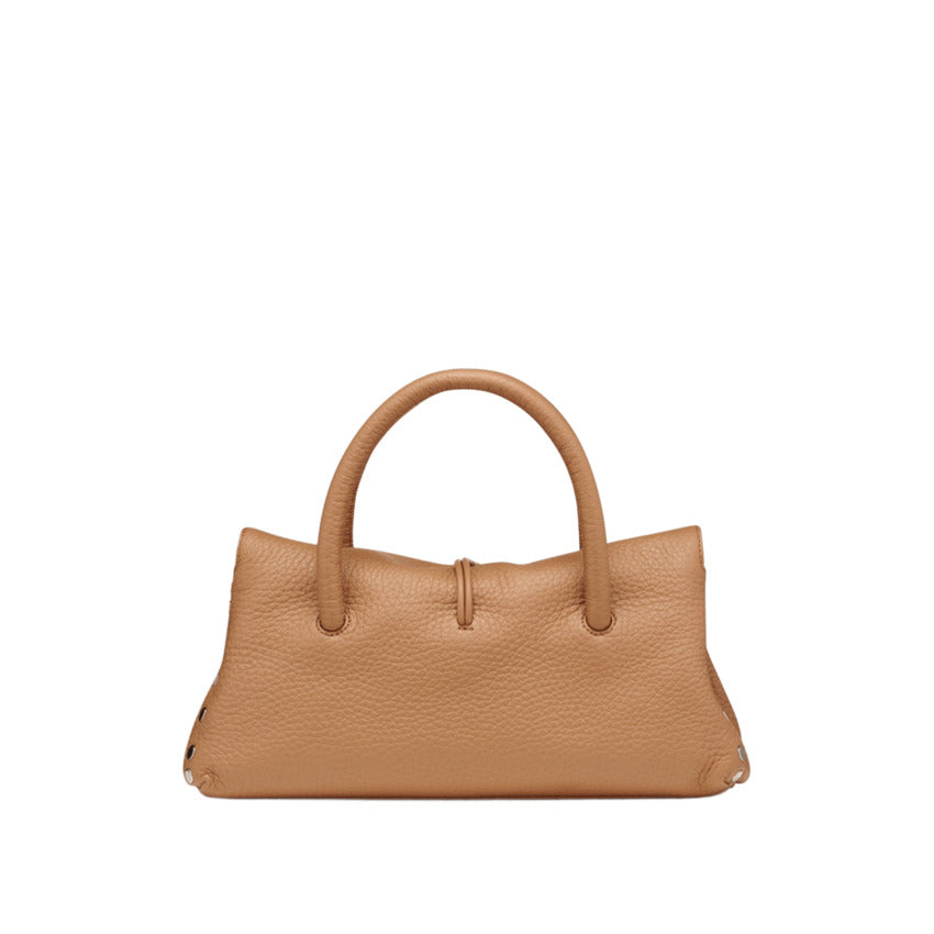 ZANELLATO Mini Roll-Top Handbag with Twist-Lock Closure