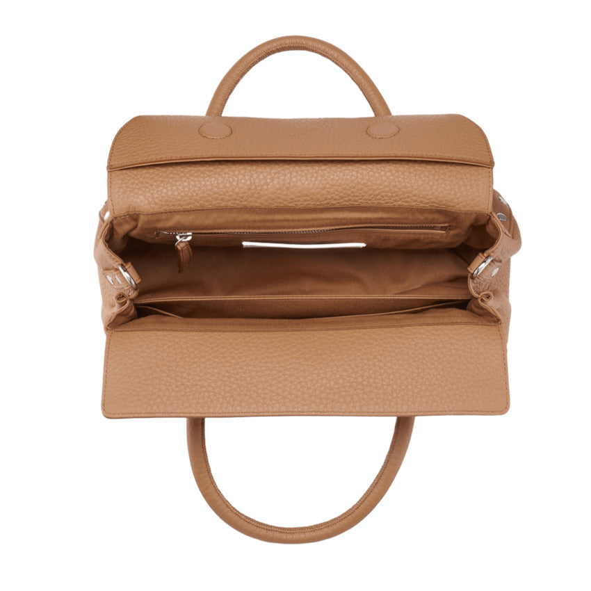 ZANELLATO Mini Roll-Top Handbag with Twist-Lock Closure