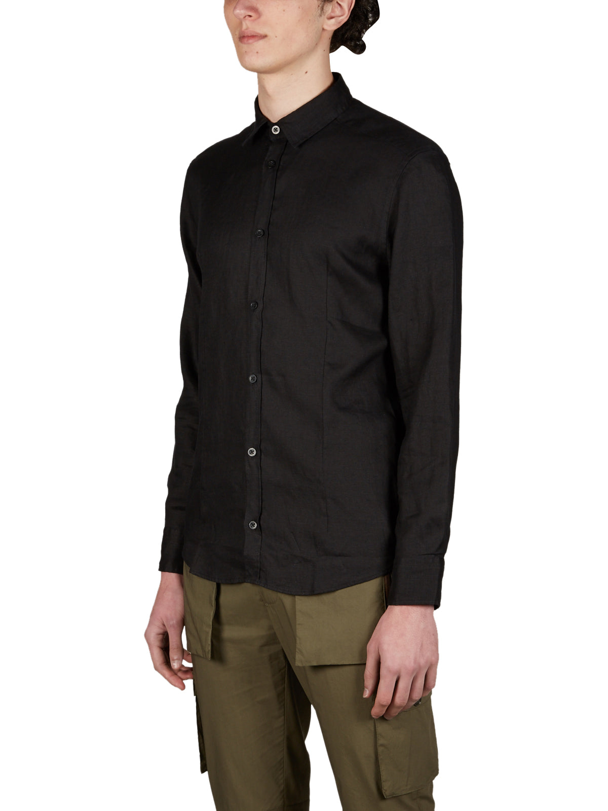 DANIELE ALESSANDRINI Men's Slim Linen Shirt - Classic Fit