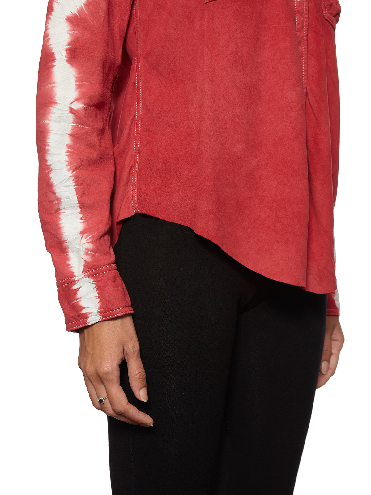 GIORGIO BRATO Suede Mini Shirt with Tie Dye Design - Size 40