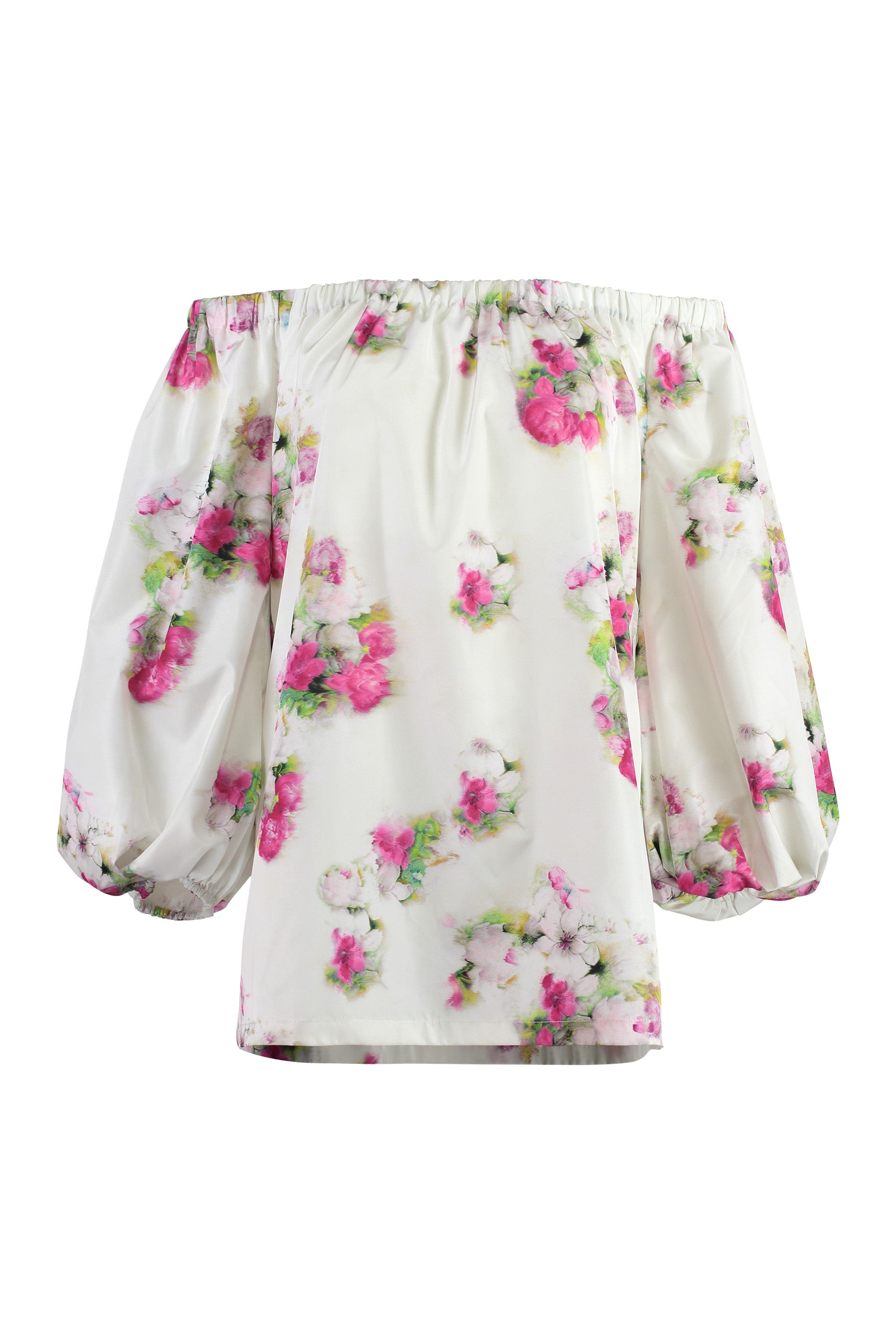 MAX MARA STUDIO Floral Print Blouse with Elastic Cuffs