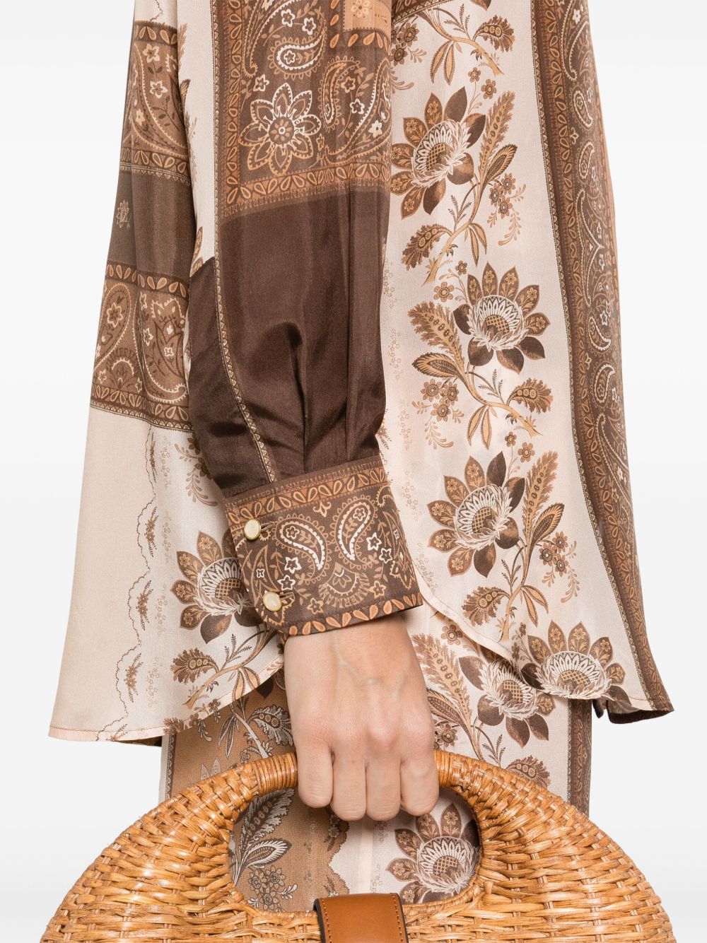 ZIMMERMANN Silk Long Sleeve Shirt with Bandana Print