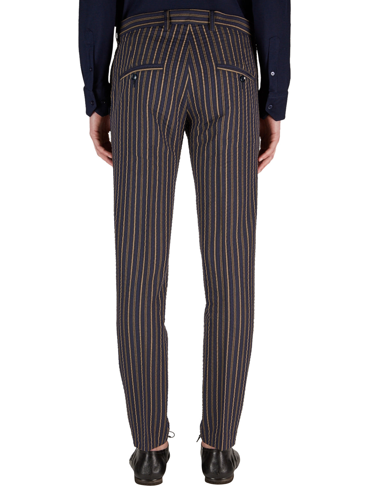 DANIELE ALESSANDRINI Classic Striped Cotton Pants - Size 46