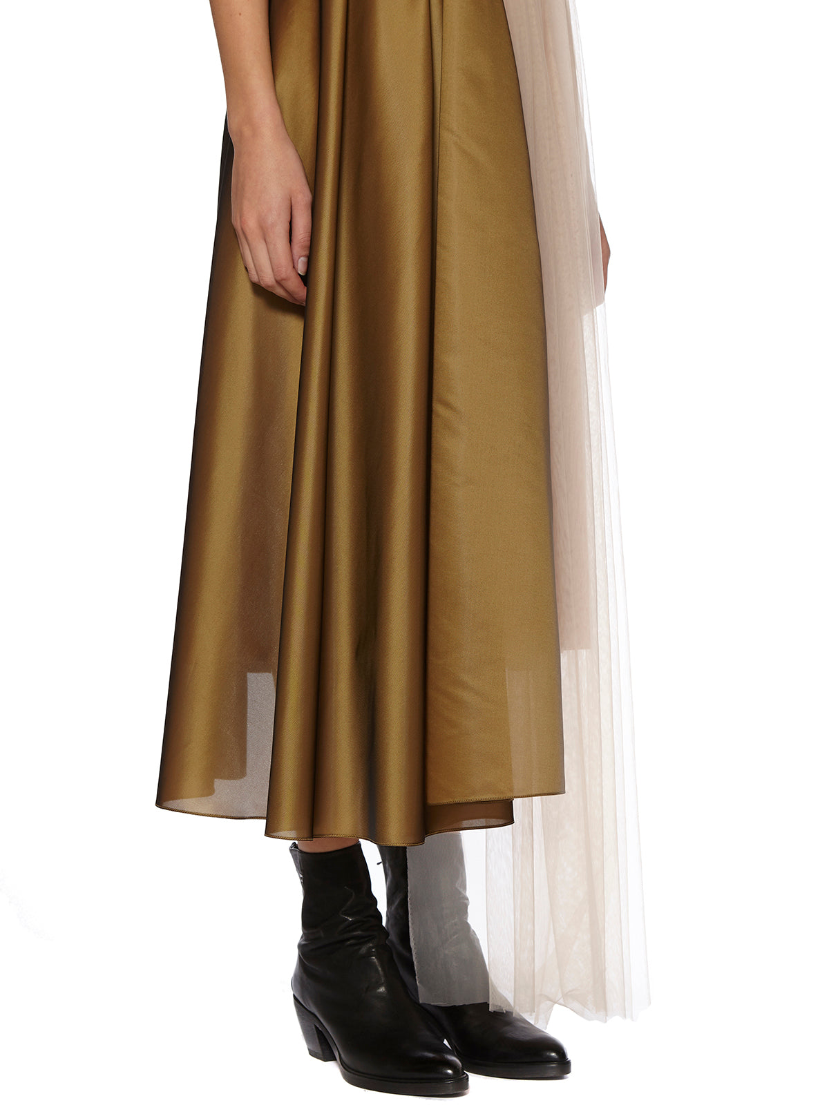 QUETSCHE Elegant Silk Tulle Long Dress - Size 36