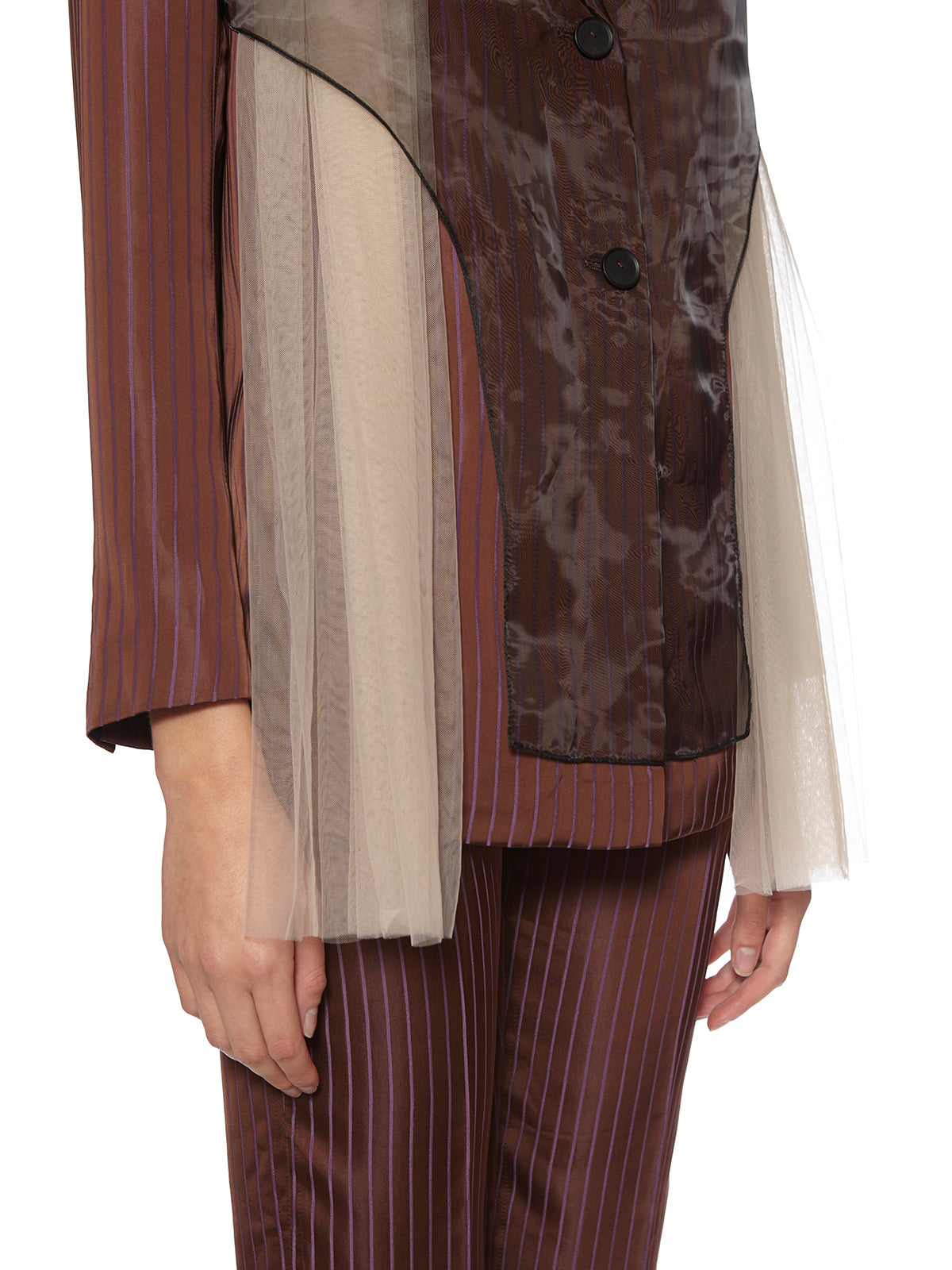 QUETSCHE Chic Blazer with Tulle Inserts - Size 36