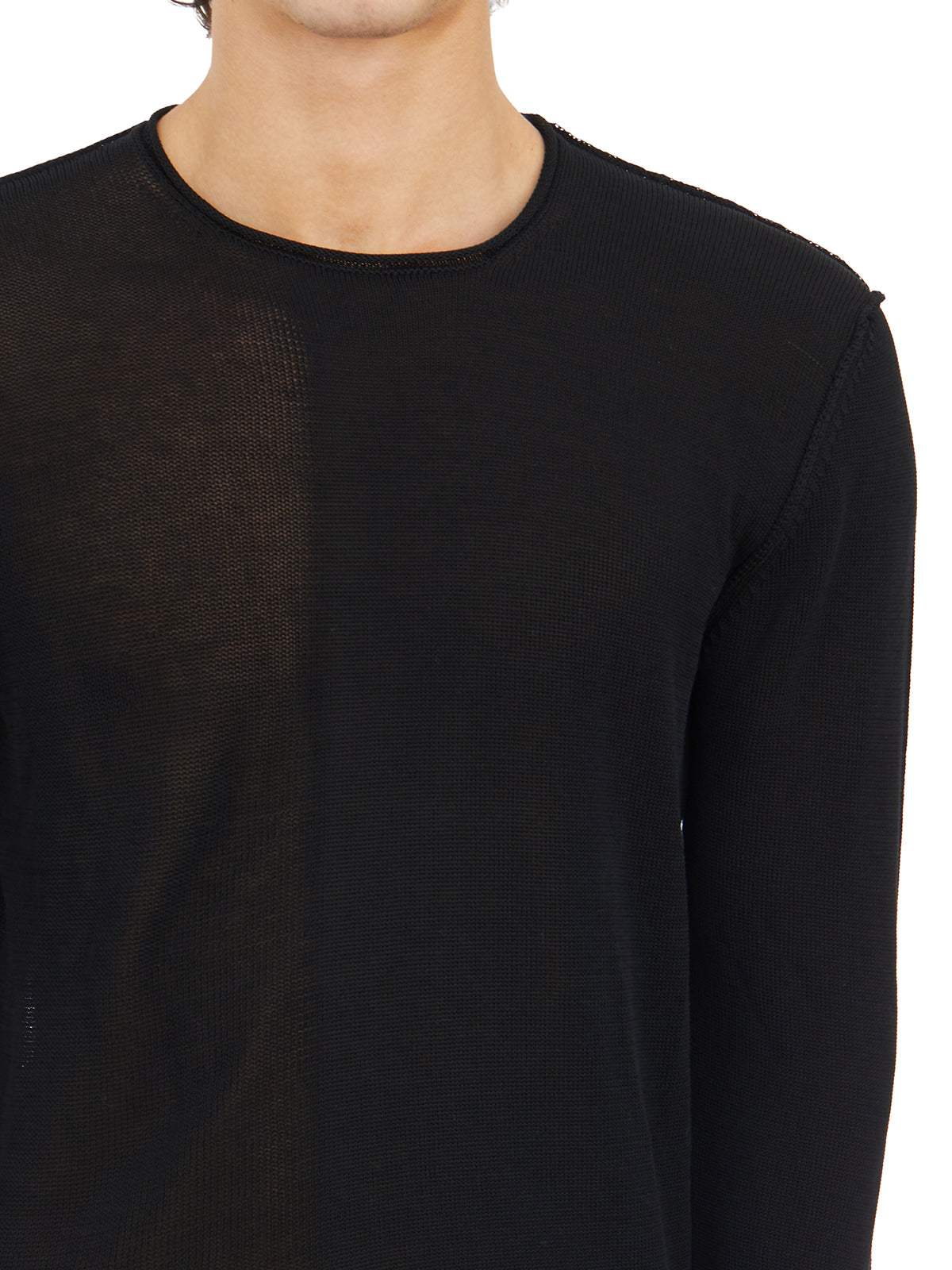 ISABEL BENENATO Modern Crew Neck Cotton Sweater - Size M