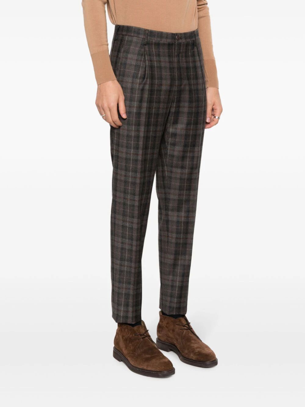 INCOTEX Checkered Design Mini Trousers for Men