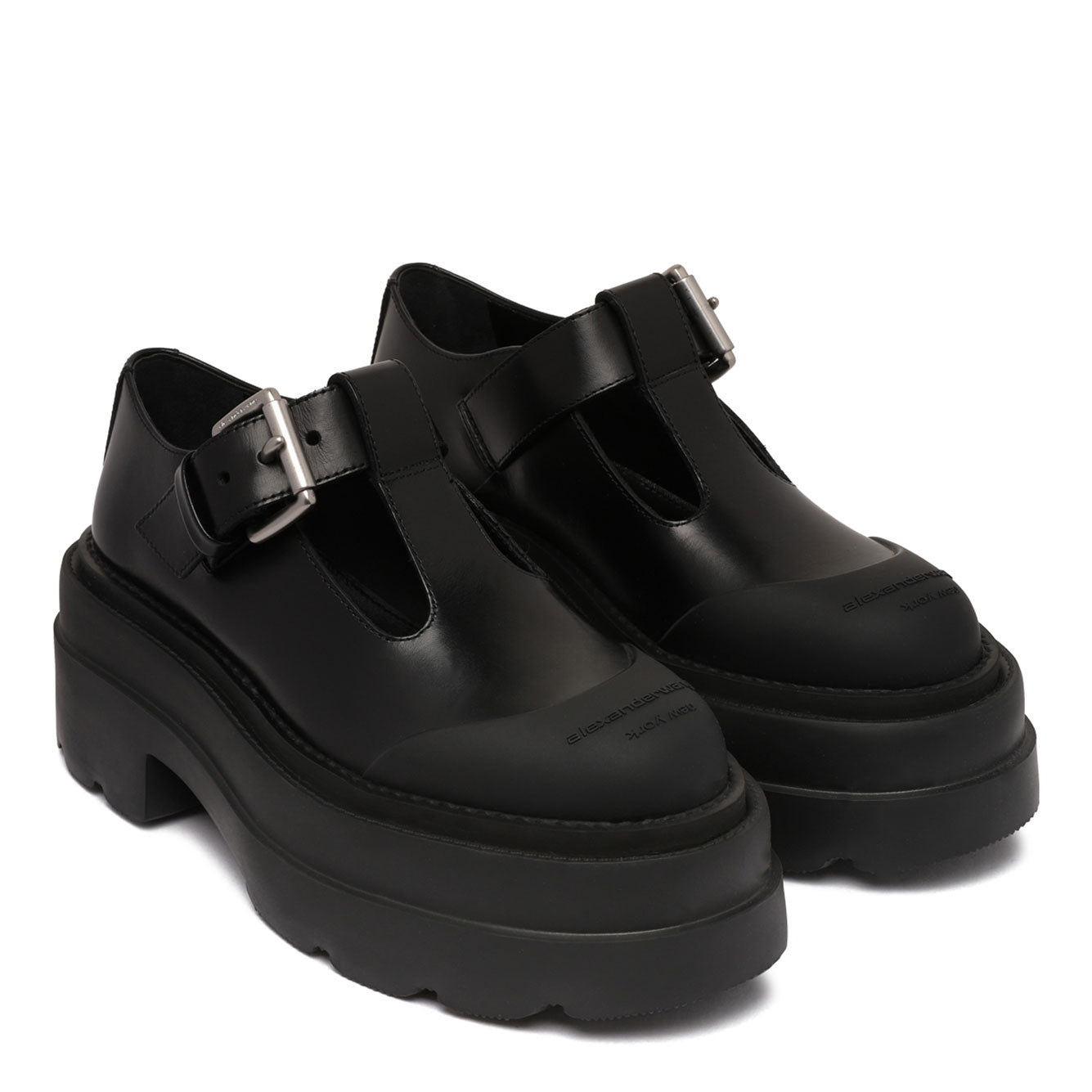 ALEXANDER WANG Elevated 100% Leather Flat Shoes for Women - SS25