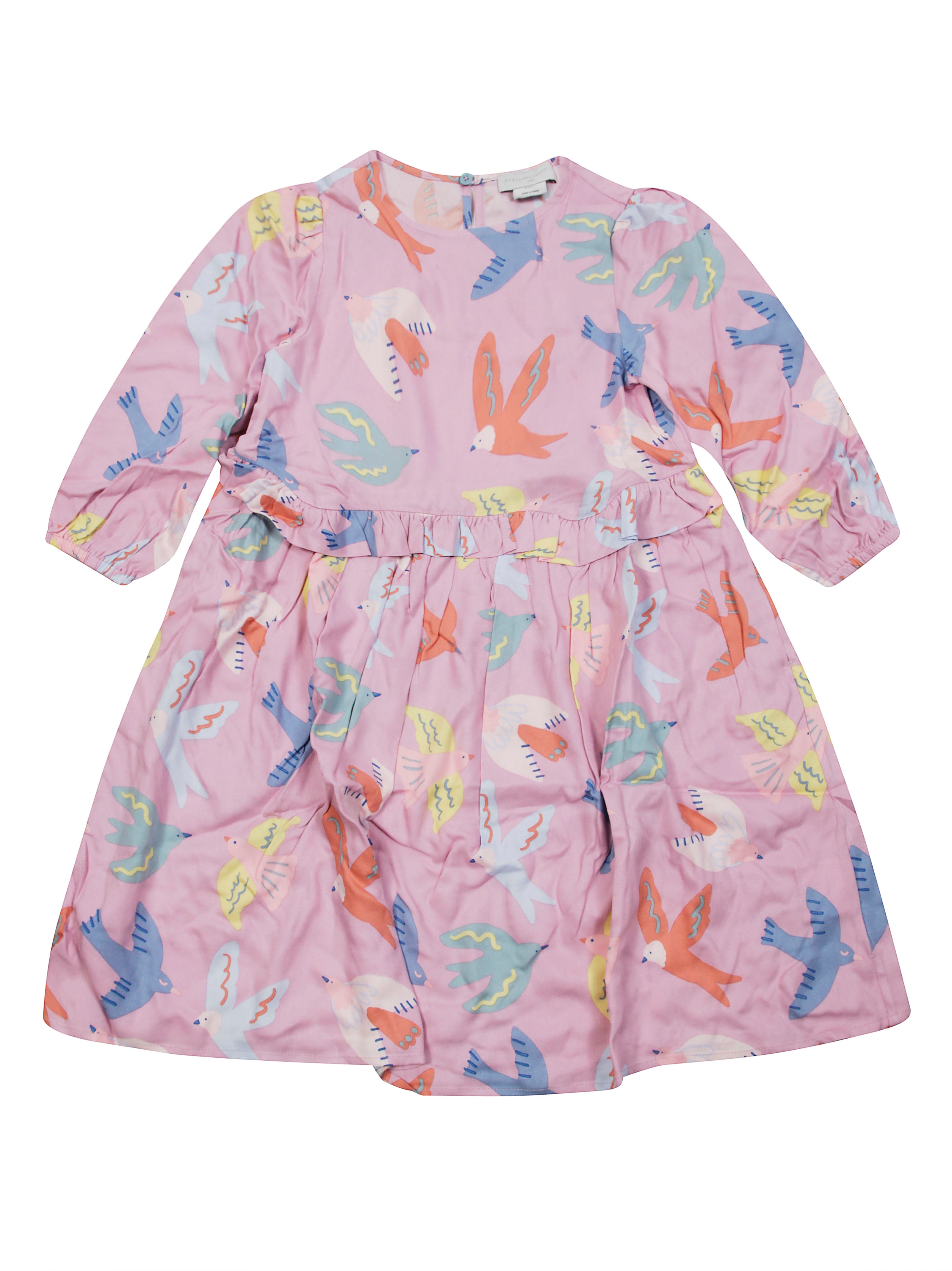 STELLA MC CARTNEY JUNIOR Mini All-Over Bird Print Dress
