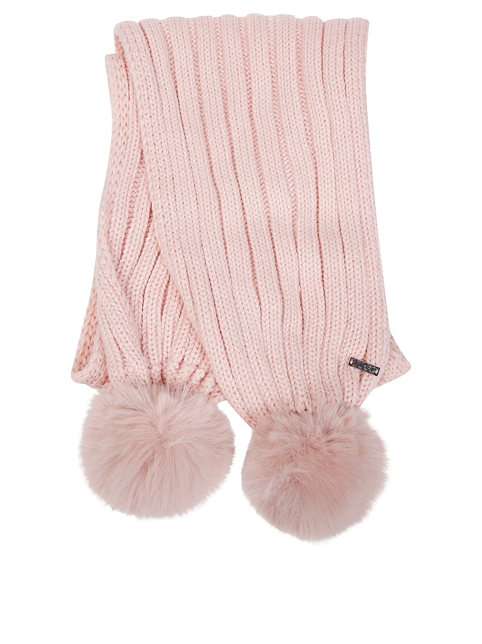 LIU JO KIDS Kids' Textured Scarf with Playful Pom Poms