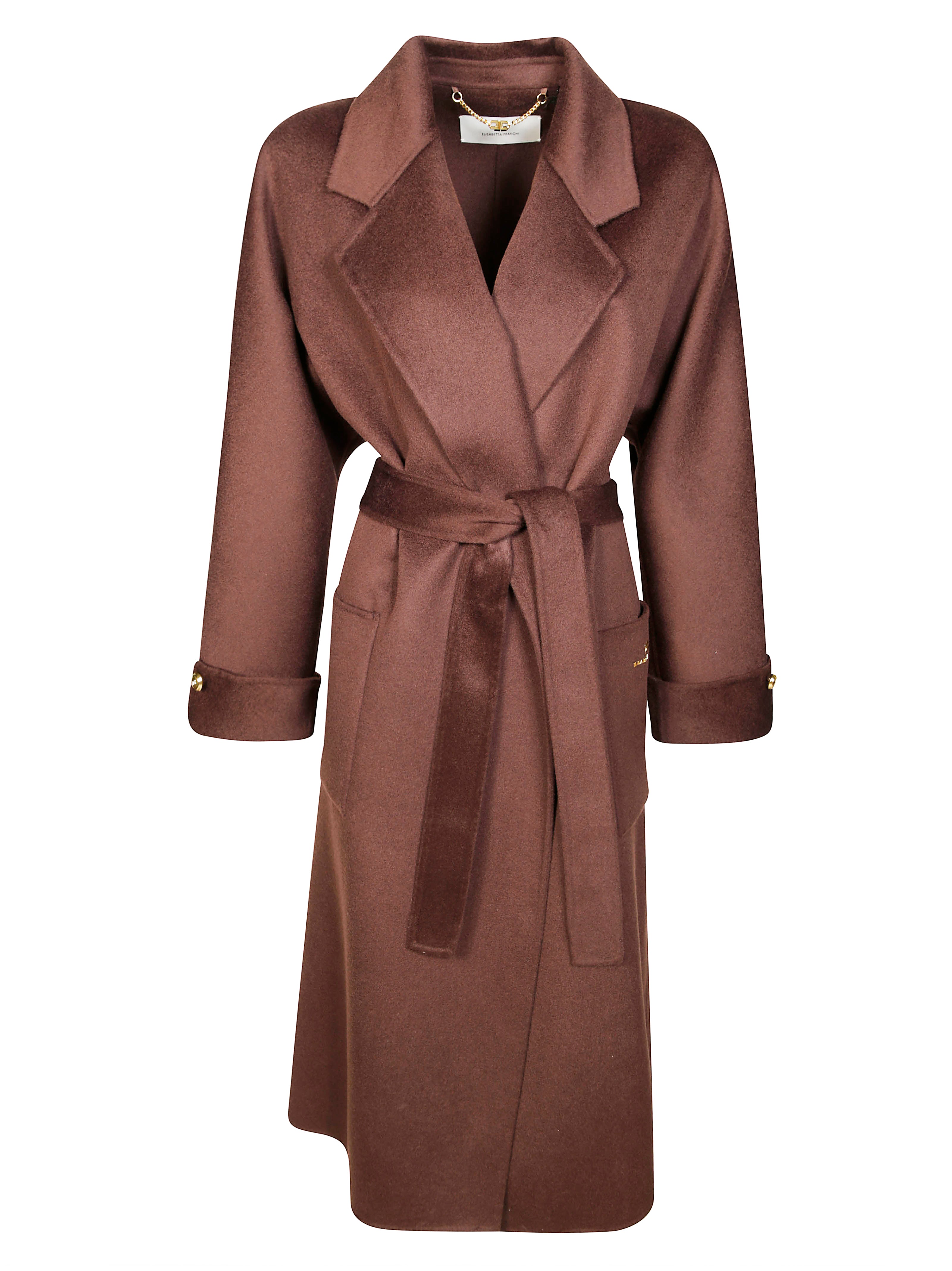 ELISABETTA FRANCHI Wool Jacket with Belt for Men