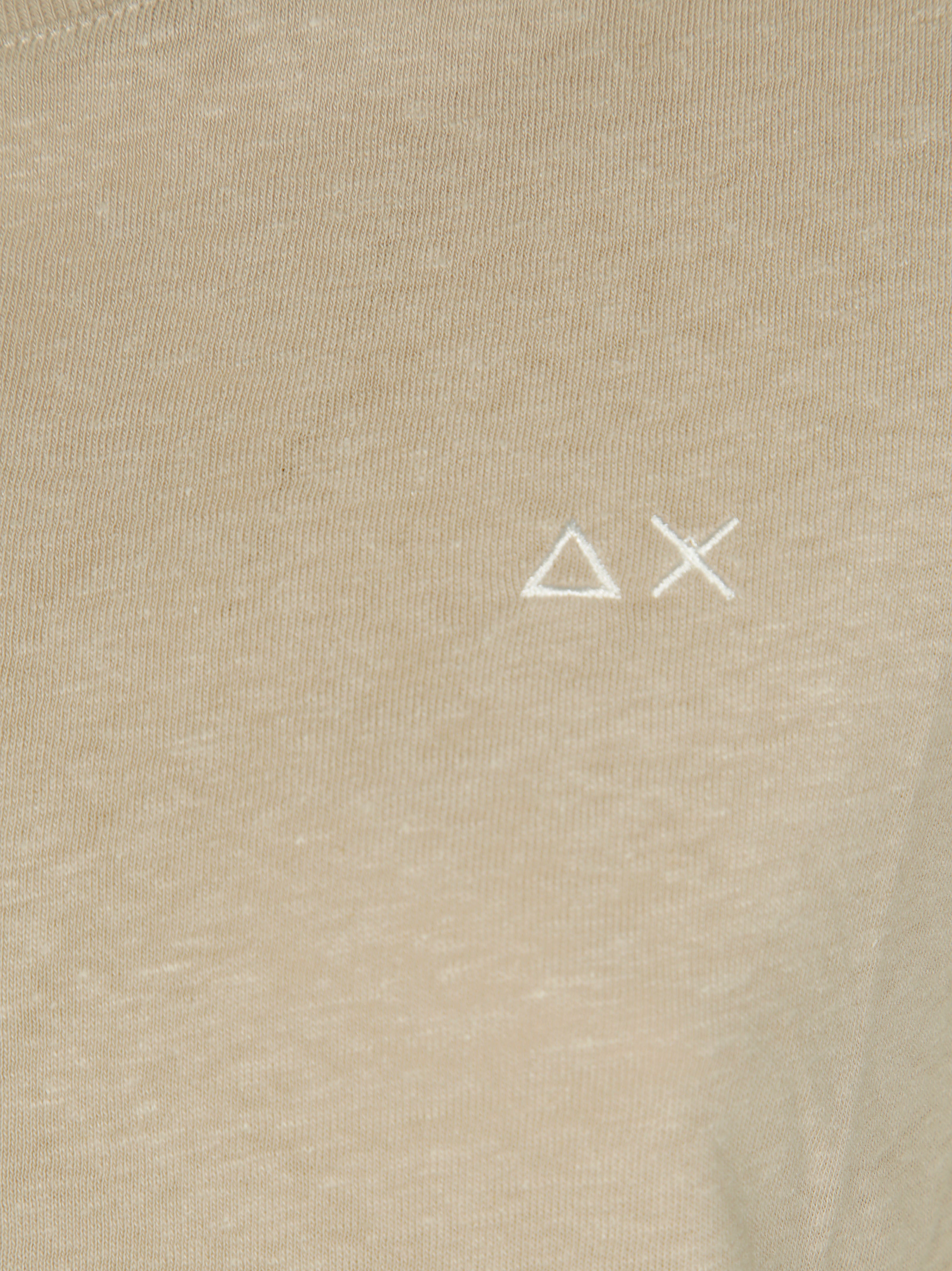 SUN 68 Linen Crew Neck T-Shirt for Men - SS25 Collection