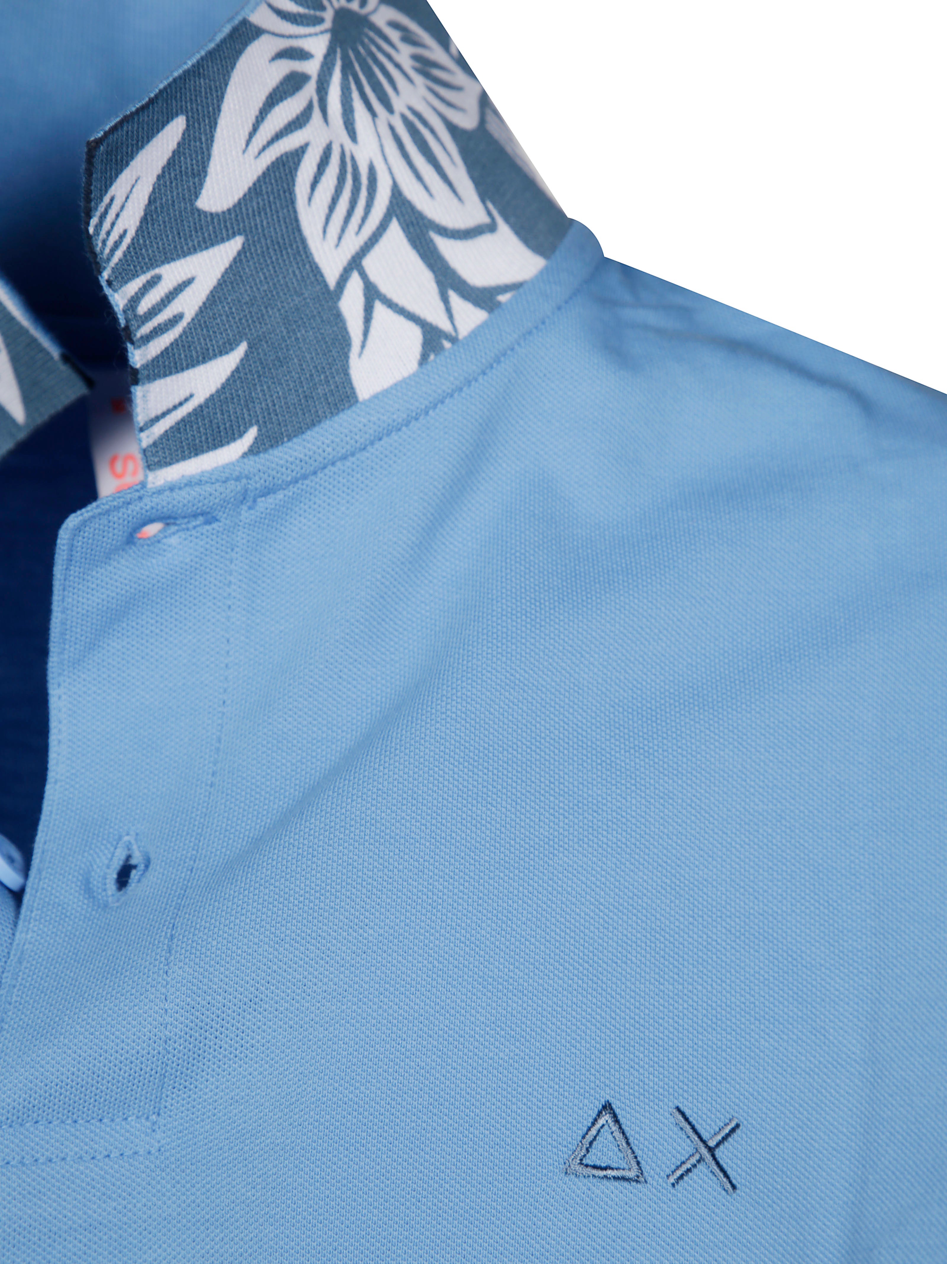 SUN 68 Women's Mini Polo with Contrast Print Collar